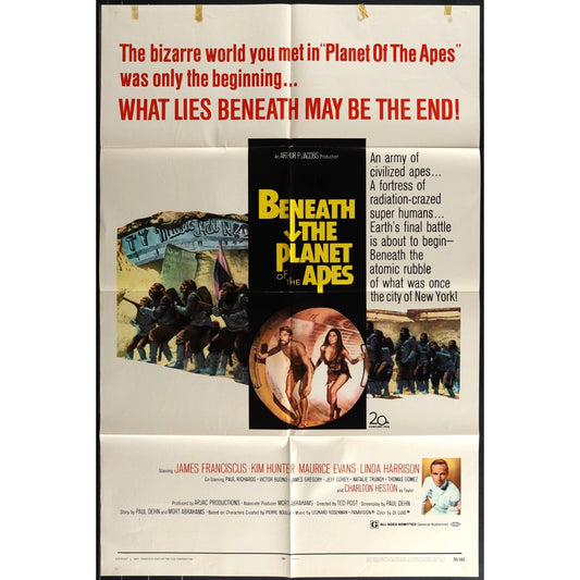 Beneath the Planet of the Apes (1970) Orig. Movie Poster Folded 27x41 EM4-50