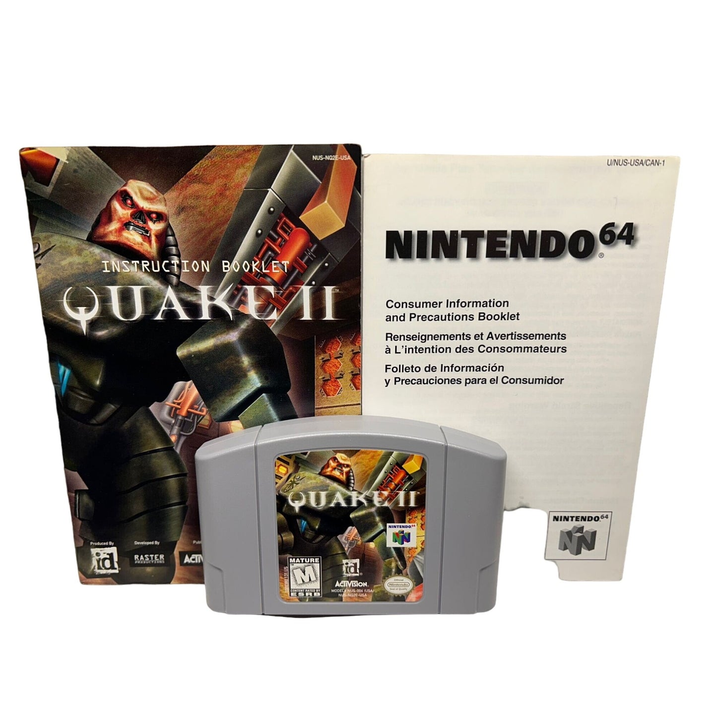 Quake II 2 (Nintendo 64) Complete CIB Nice Cond. Includes Manuals TESTED WORKING
