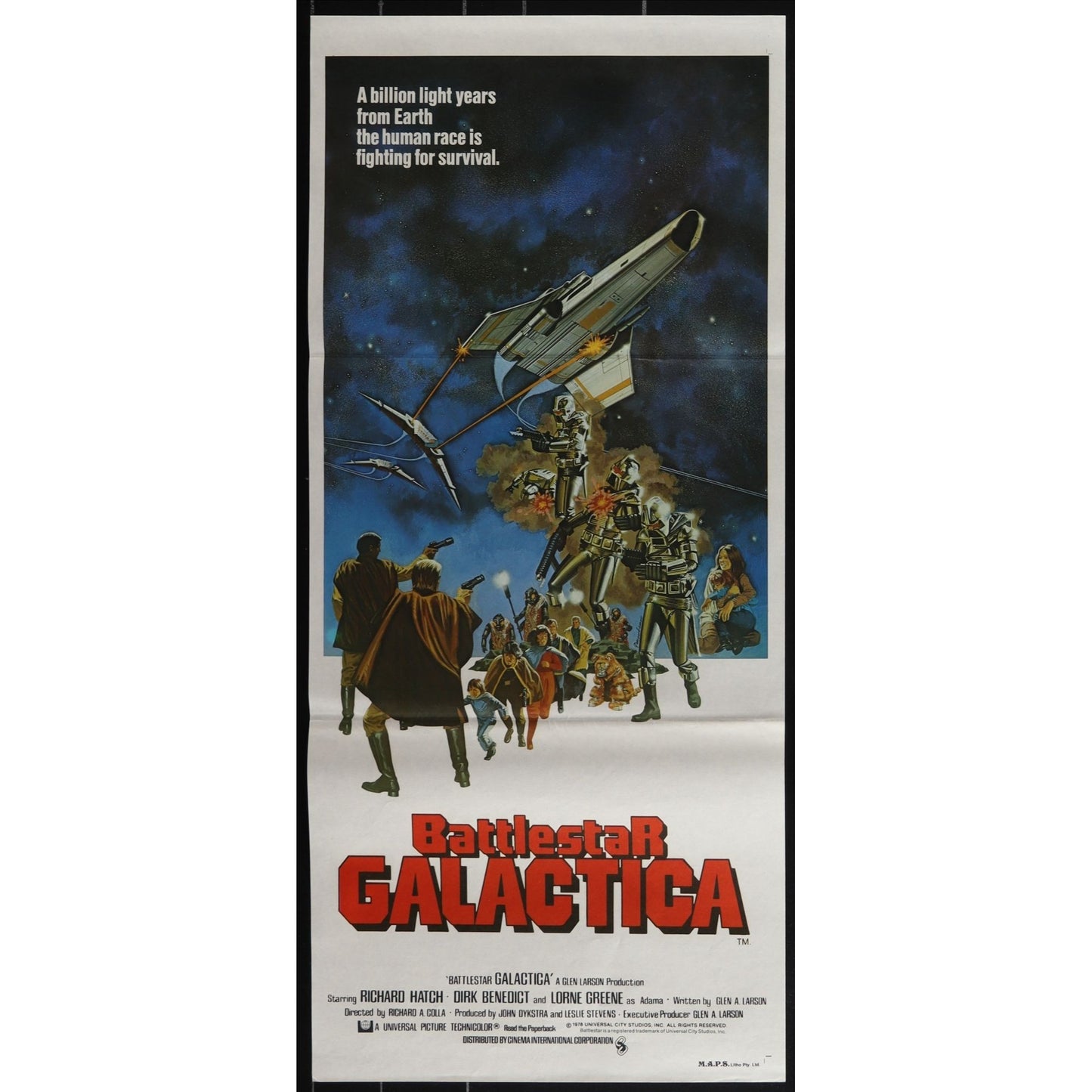 Battlestar Galactica (1978) Original Australian Daybill Poster Folded 13x30