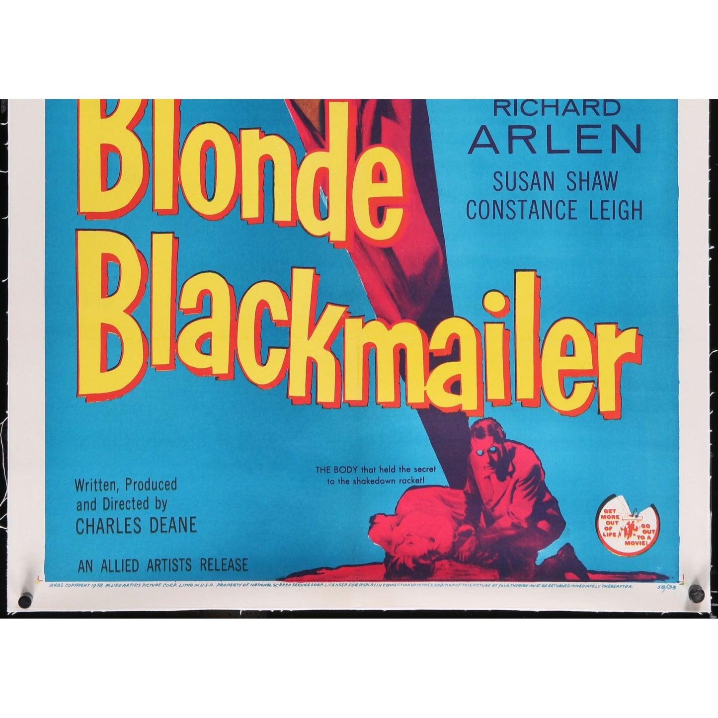 BLONDE BLACKMAILER (1958) Original Linenbacked One-Sheet Movie Poster 27x41