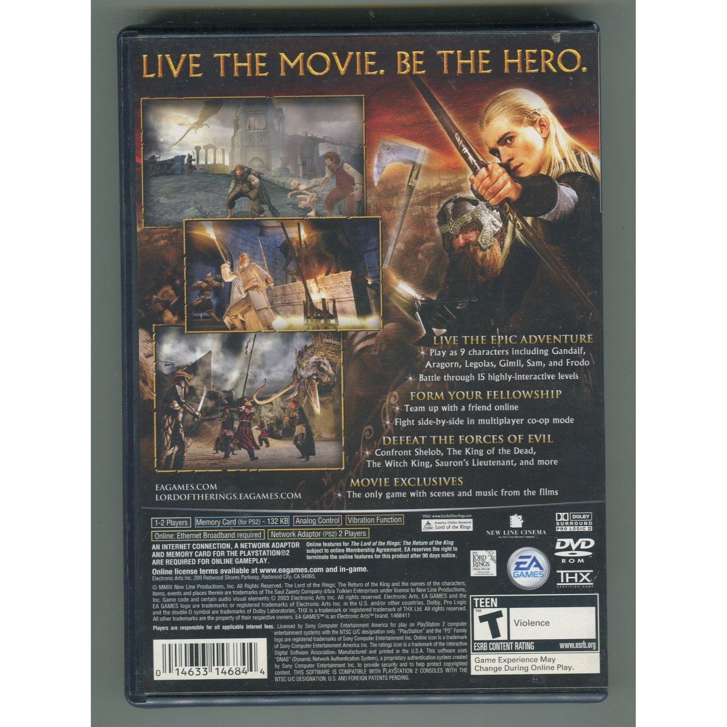 Lord of the Rings Return of the King Sony Playstation 2