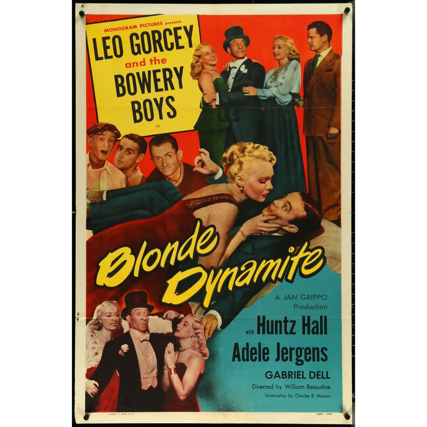 BLONDE DYNAMITE 1950 Original Theatrical Folded One-Sheet Movie Poster 27" x 41"