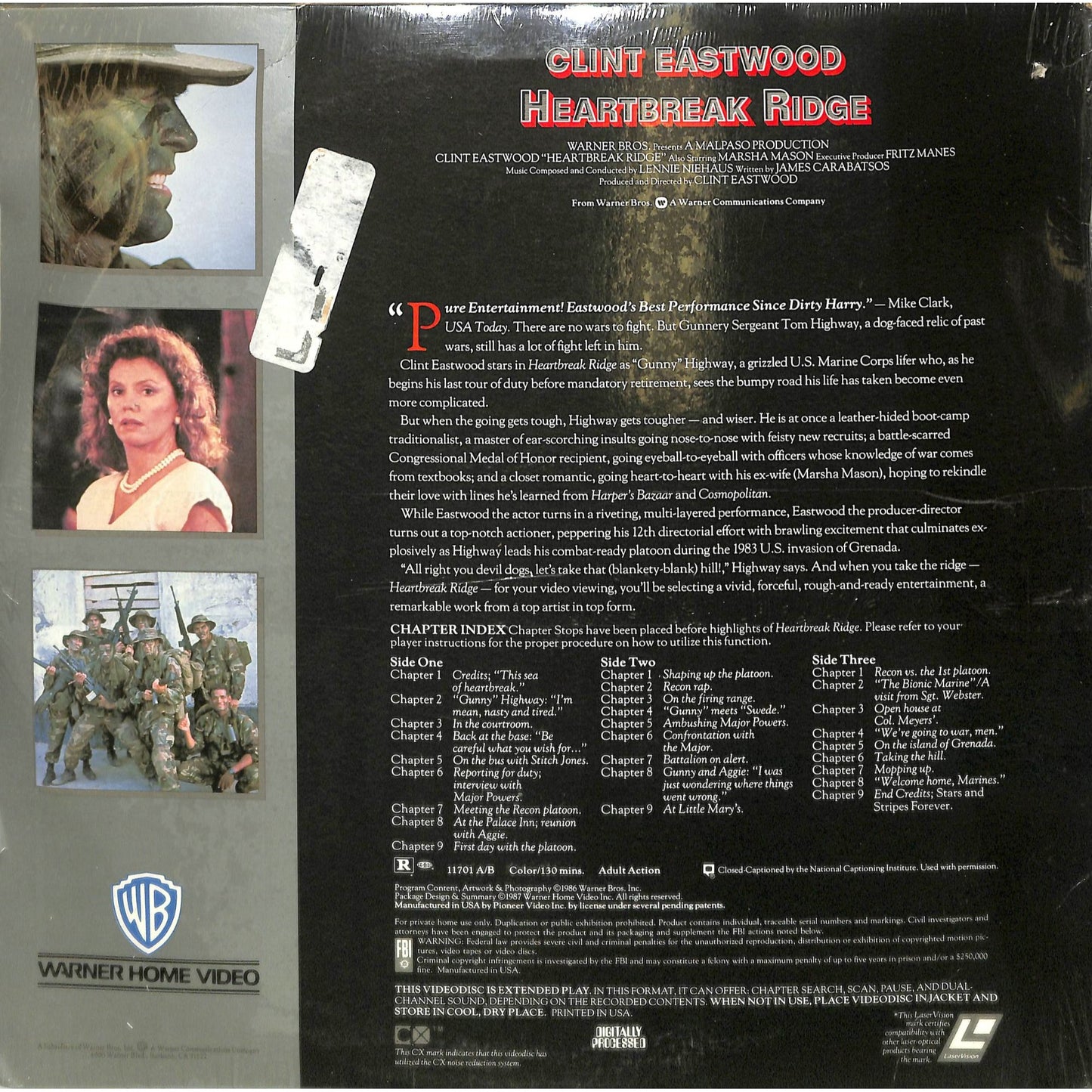 Heartbreak Ridge (1986) Laserdisc Video