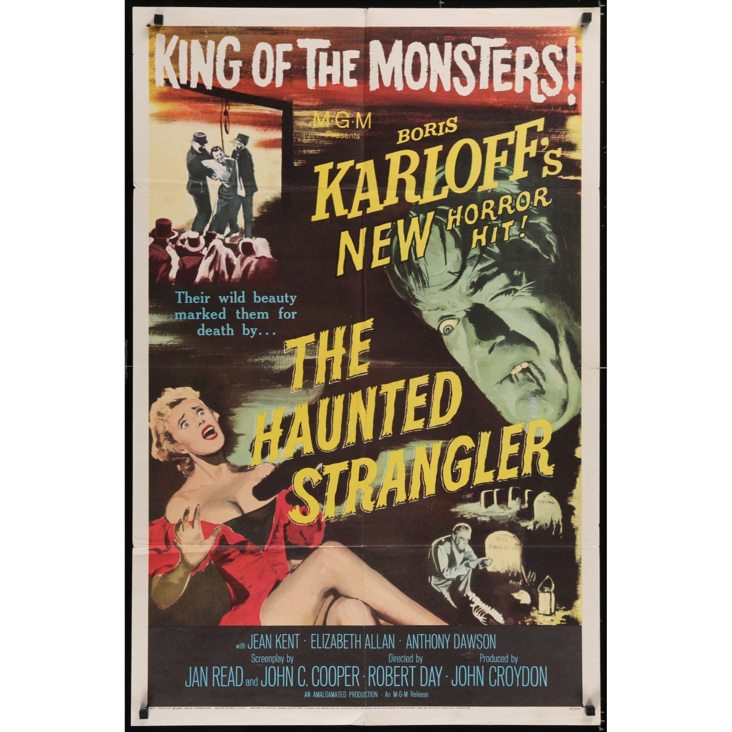 The Haunted Strangler (1958) Original Movie Poster Folded 27x41