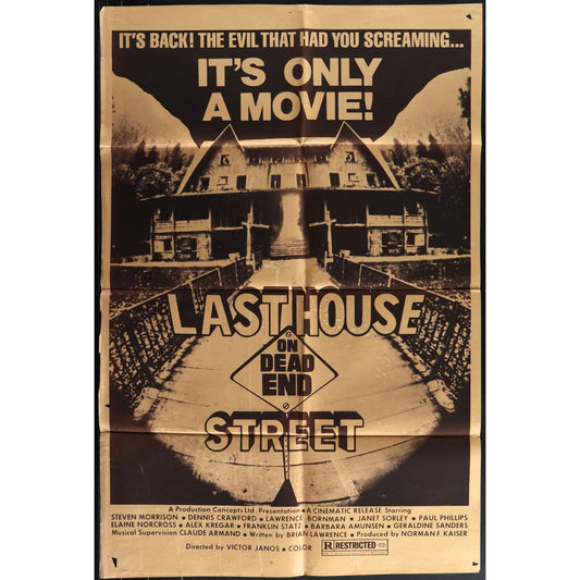 Last House on Dead End Street (1977) Orig Horror Movie Poster Fair Cond EM4-63