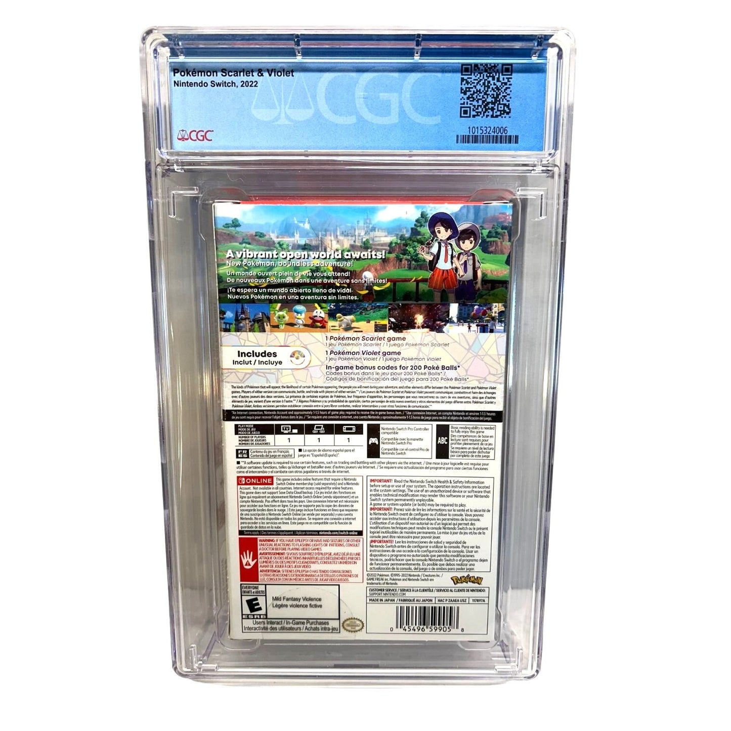 Pokémon Scarlet & Violet Nintendo Switch 2022 CGC Graded 9.6 Sealed A++ Pokemon