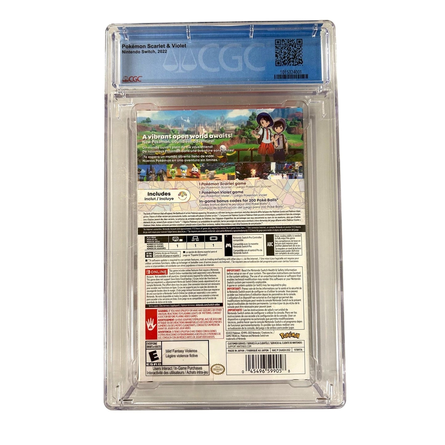 Pokémon Scarlet & Violet Nintendo Switch 2022 CGC Graded 9.8 Sealed A++ Pokemon