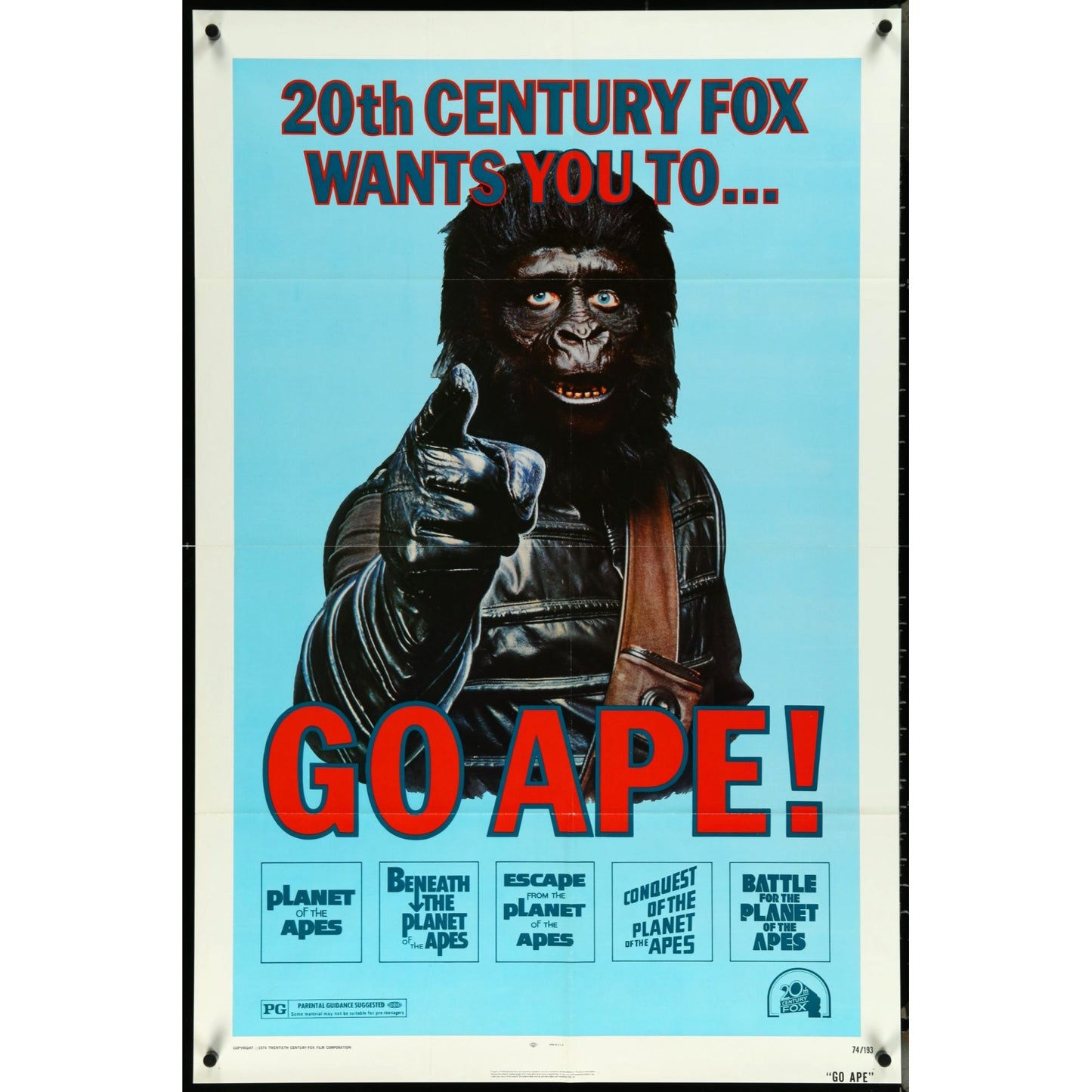 Go Ape! Original Vintage Uncle Sam Parody Art Folded One-Sheet Poster 27" x 41"
