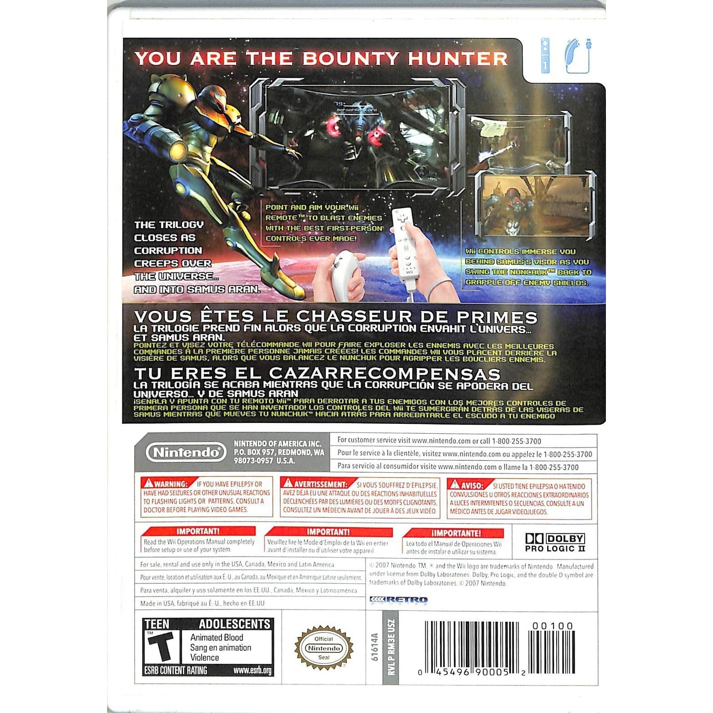 Metroid Prime 3: Corruption (2007) Nintendo Wii CIB