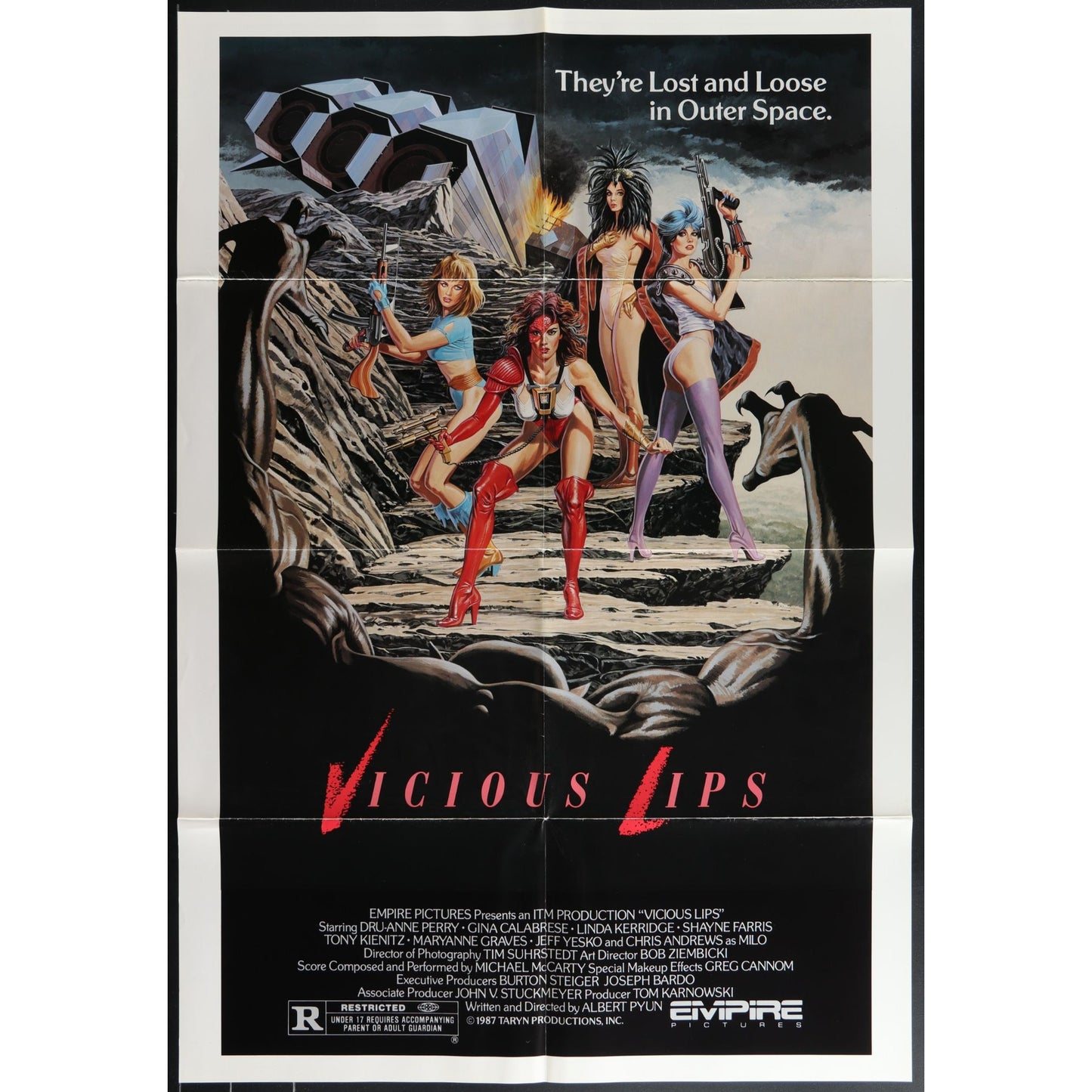 Vicious Lips (1986) Original Movie Poster Folded 27x41