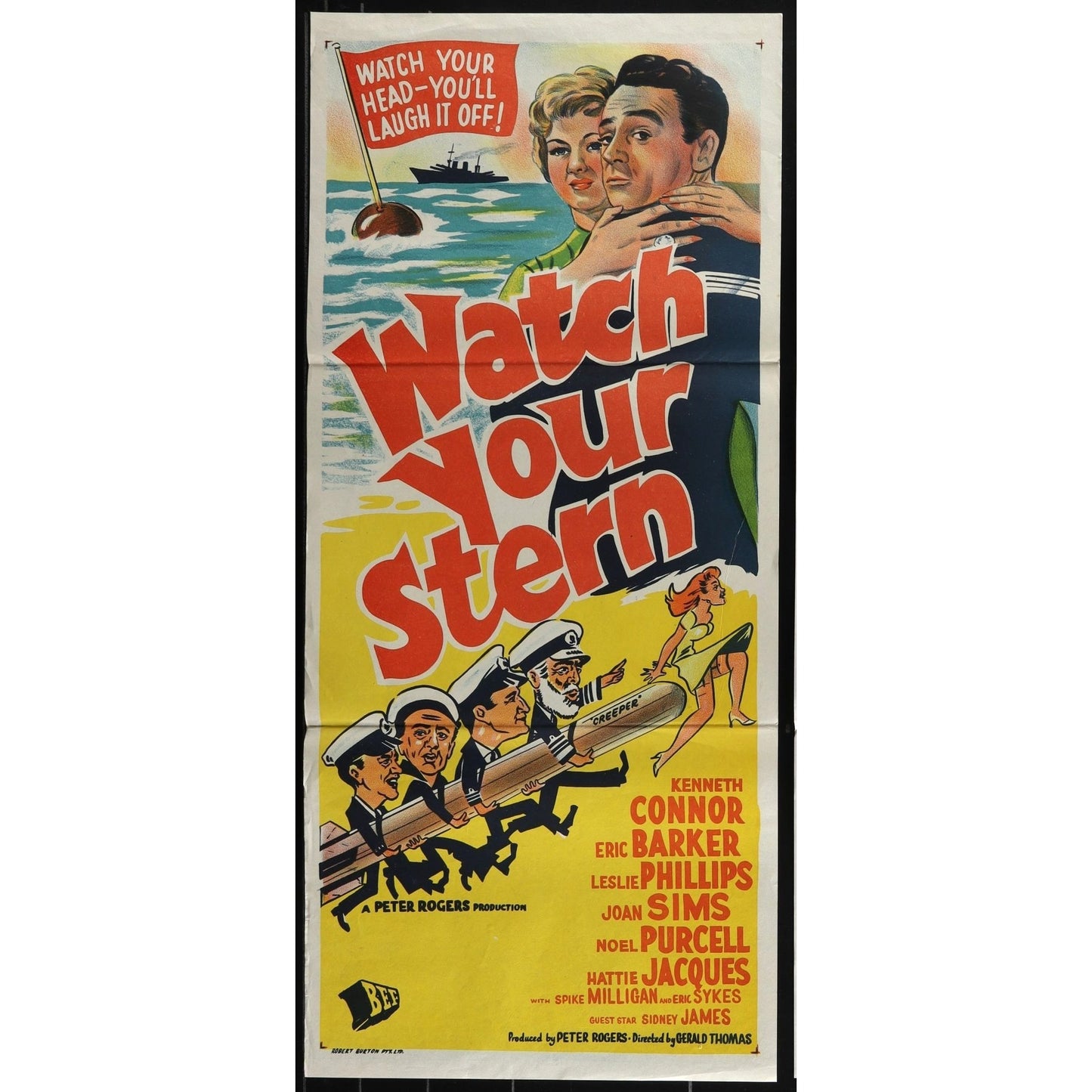 Watch Your Stern (1960) Original Australian Daybill Movie Poster
