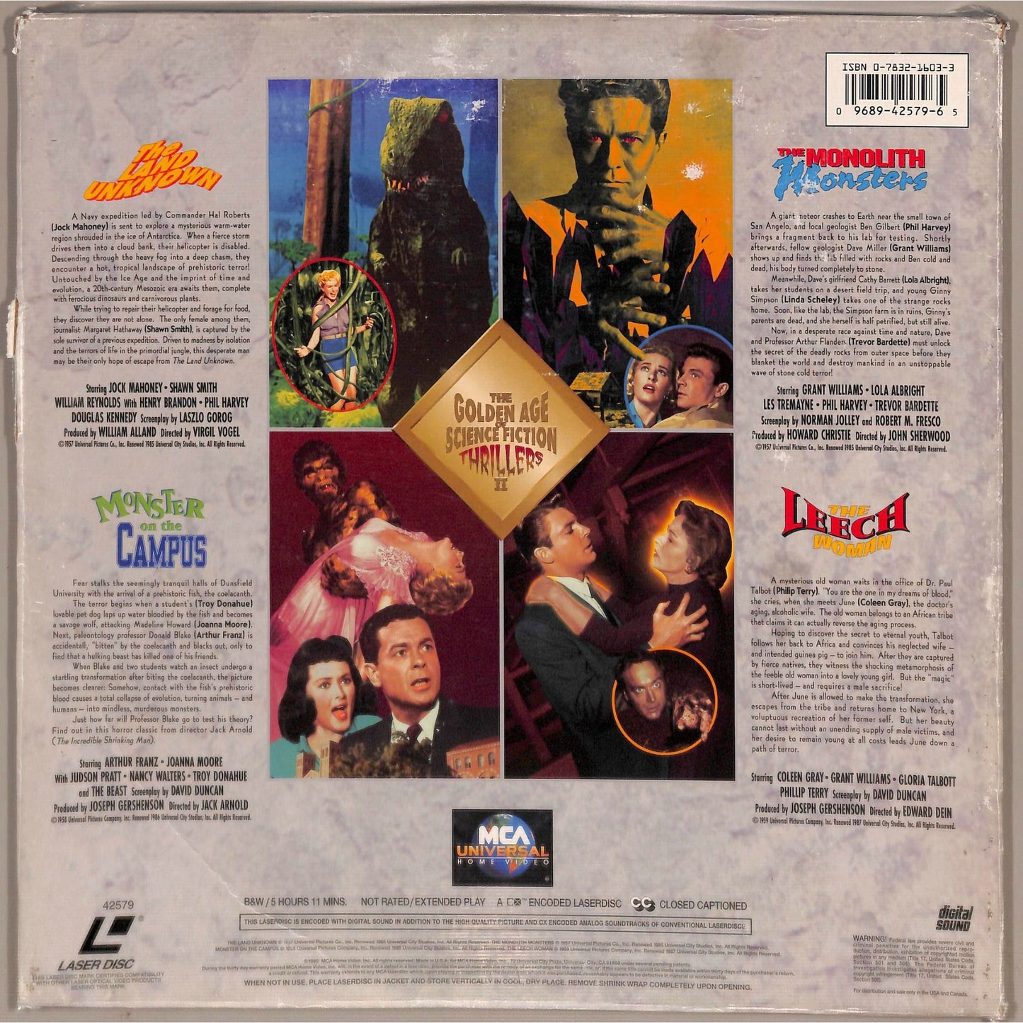 The Golden Age of Science Fiction Thrillers II (1995) 3 Laserdisc Set