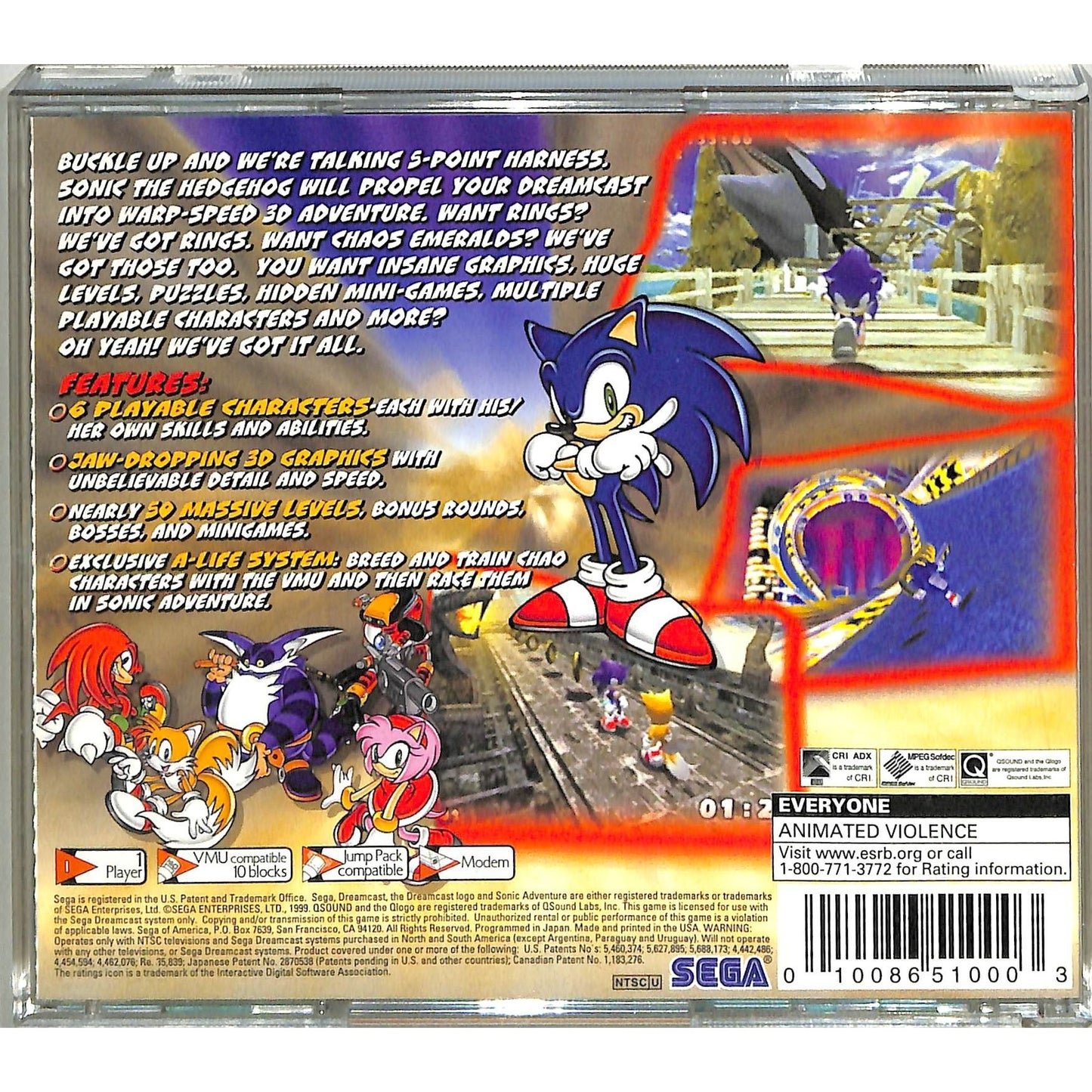 Sonic Adventure (1999) Sega Dreamcast in Original Case