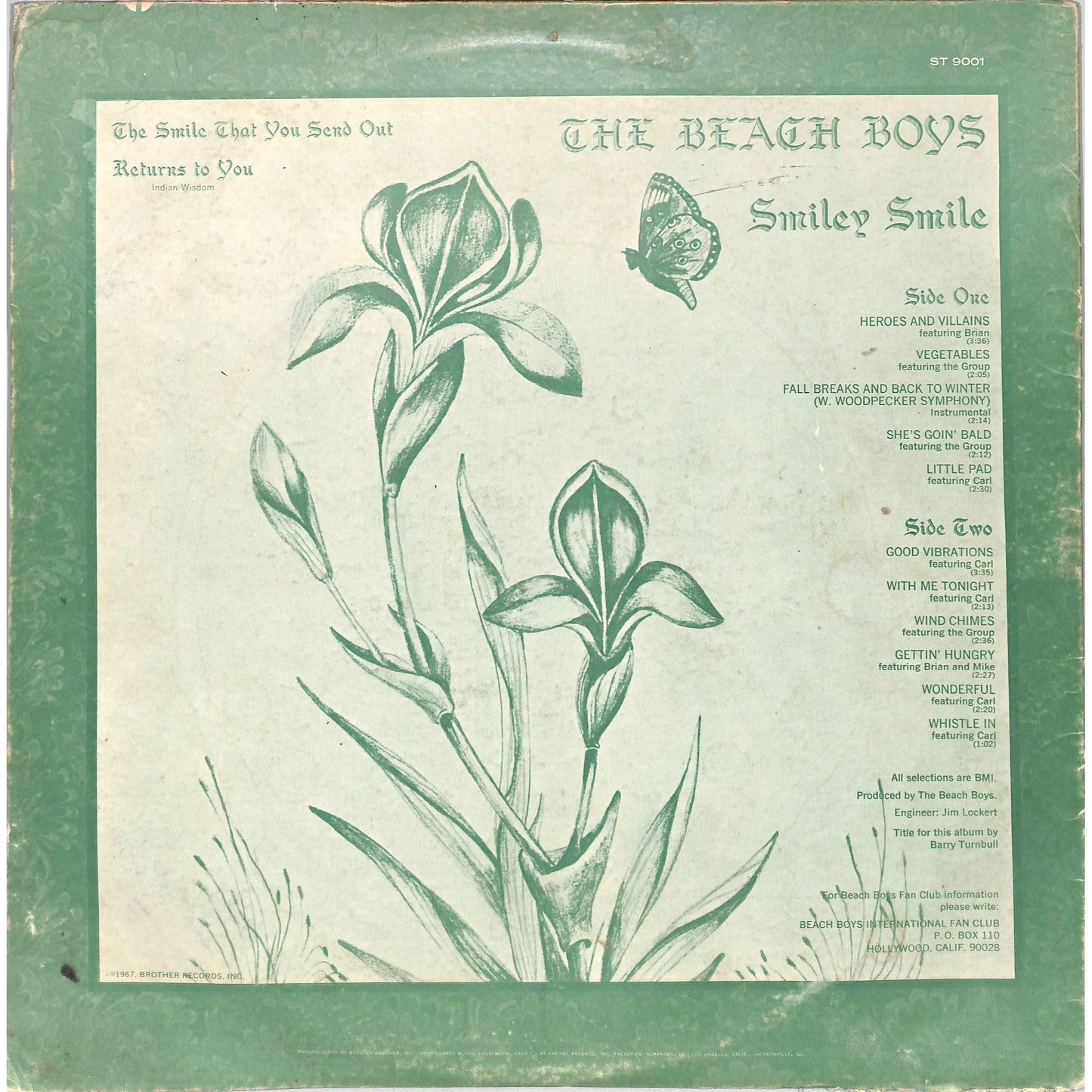 The Beach Boys - Smiley Smile Vinyl Record ST-9001