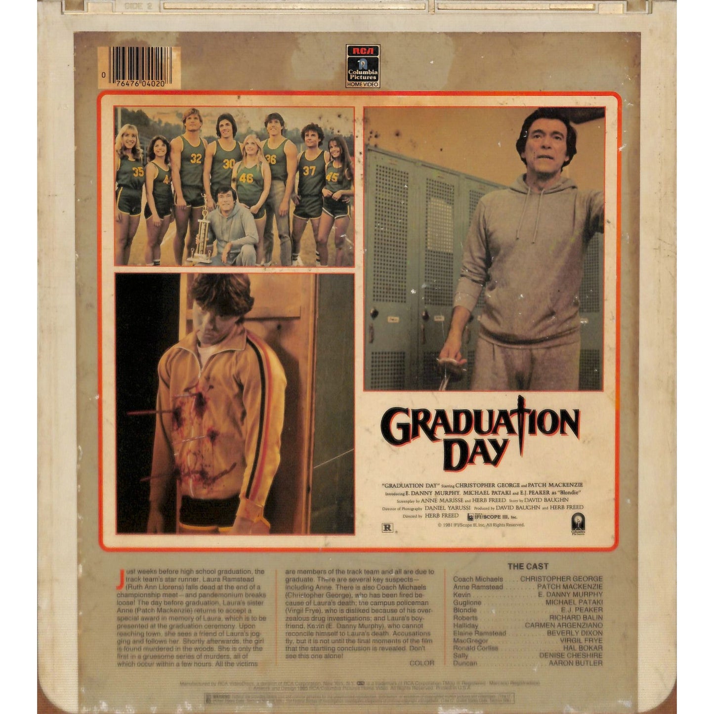 Graduation Day (1981) Vintage CED RCA SelectaVision Videodisc TESTED WORKING