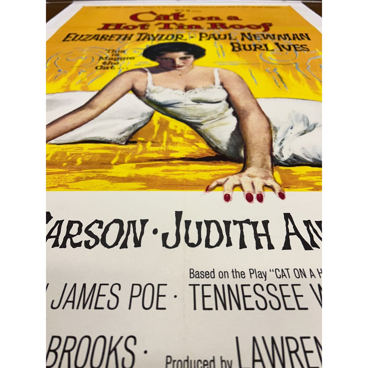 Cat on a Hot Tin Roof (1958) Elizabeth Taylor Original Linenbacked Restored 1sh