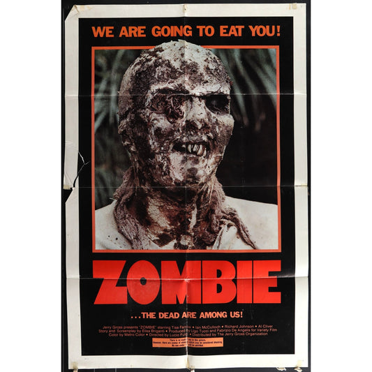 Zombie (1979) Original Horror Movie Poster 27x41 Folded w/ Damage EM4-62