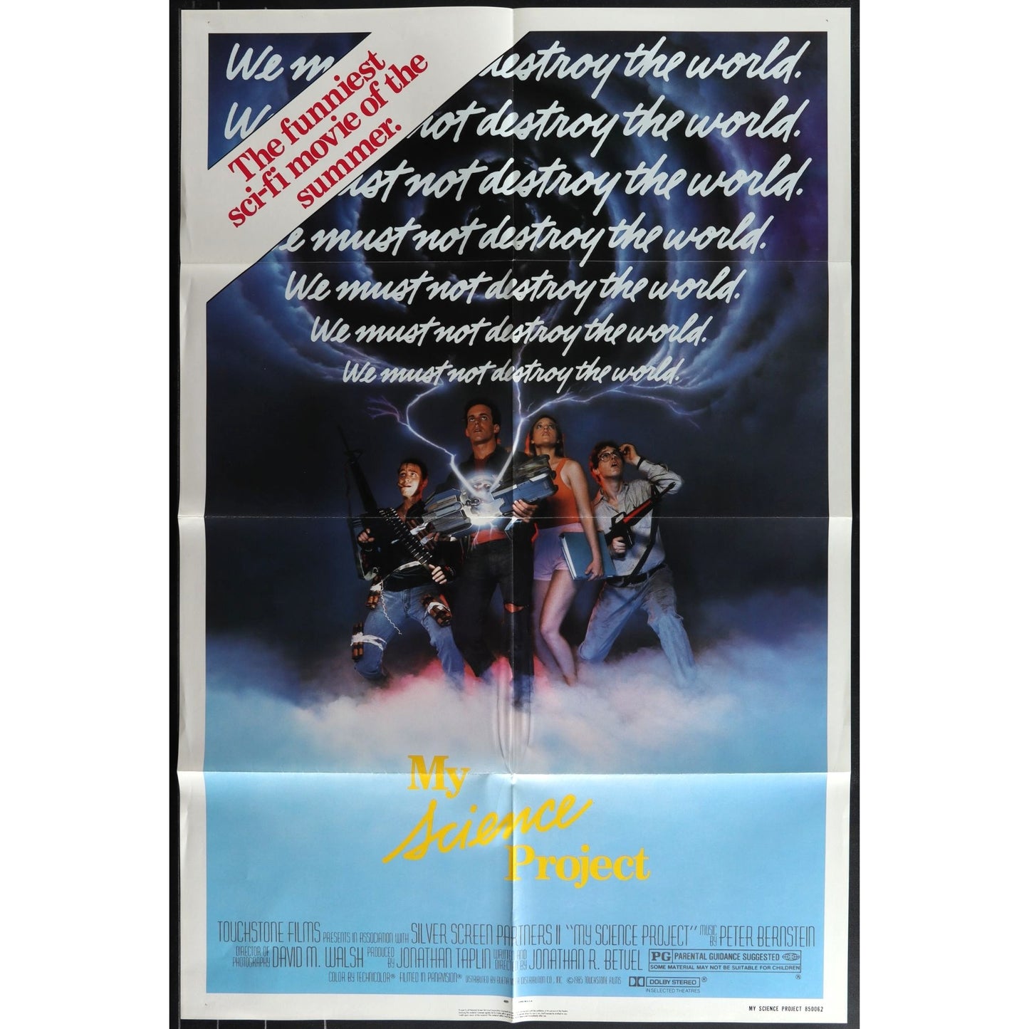 My Science Project (1985) Orig. Movie Poster Folded 27x41 John Stockwell EM4-87