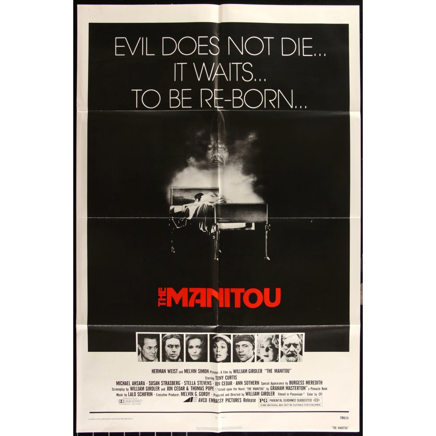 The Manitou (1978) Original Horror Movie Poster 27x41 Folded Tony Curtis EM4-6