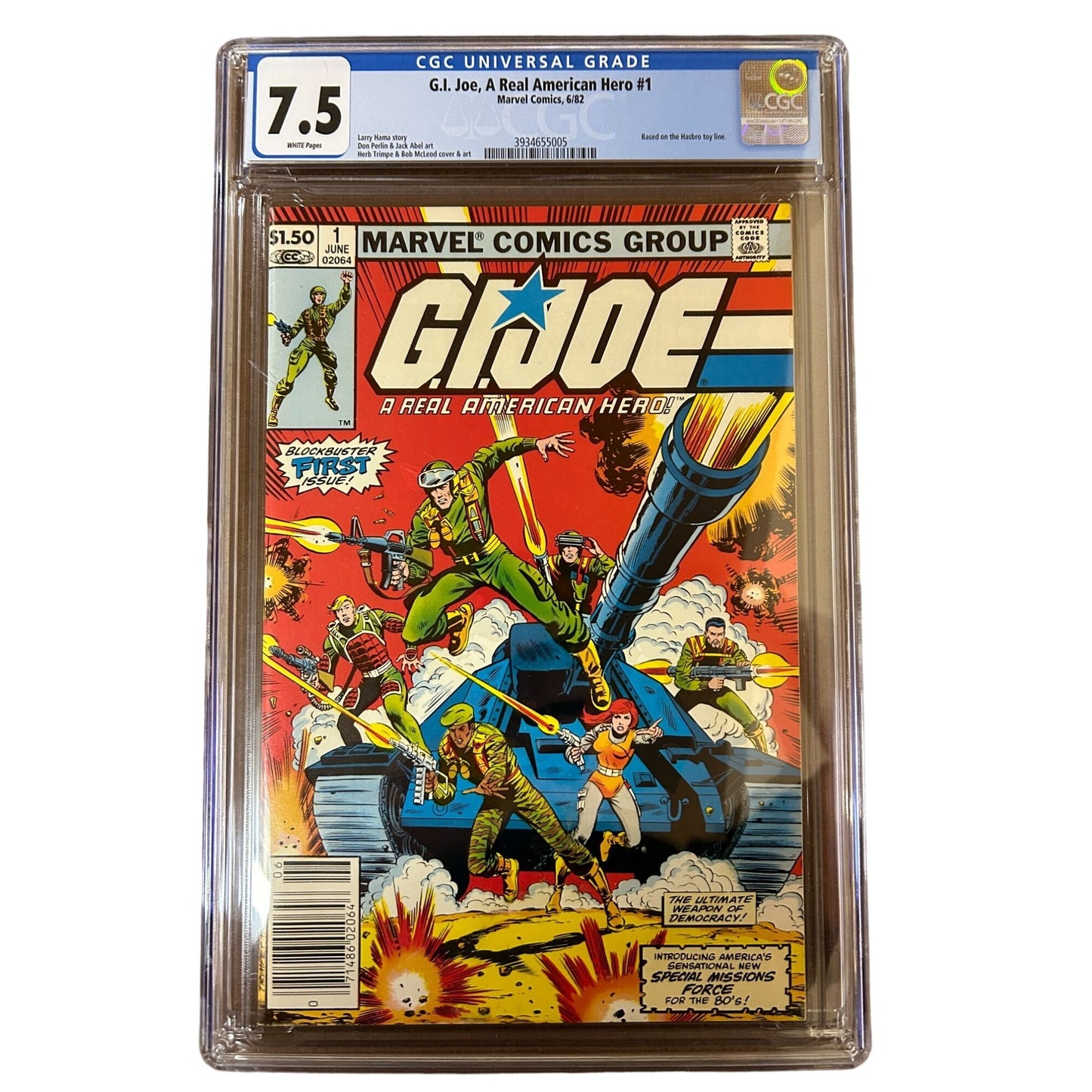 G.I Joe, A Real American Hero #1 CGC Graded 7.5