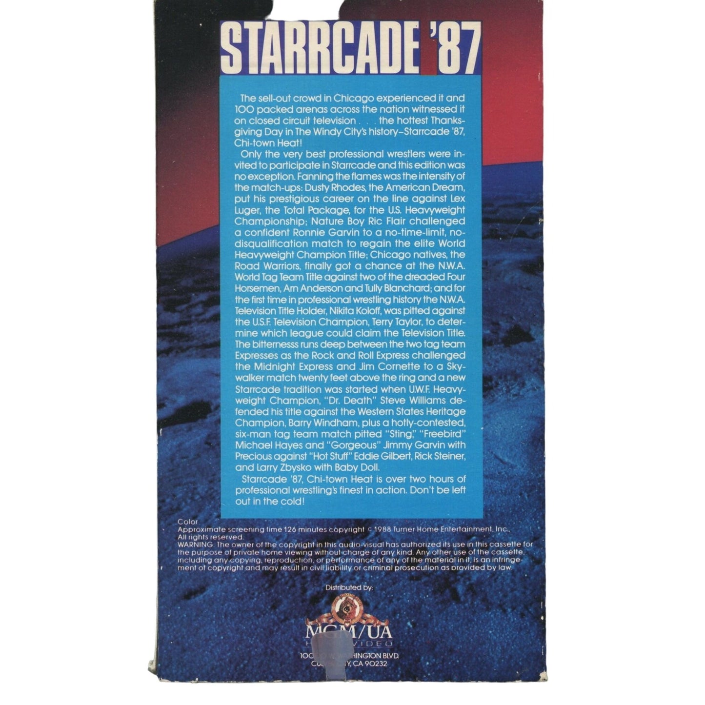 Starrcade '87 Chi-Town Heat (1987) Wrestling VHS Tape