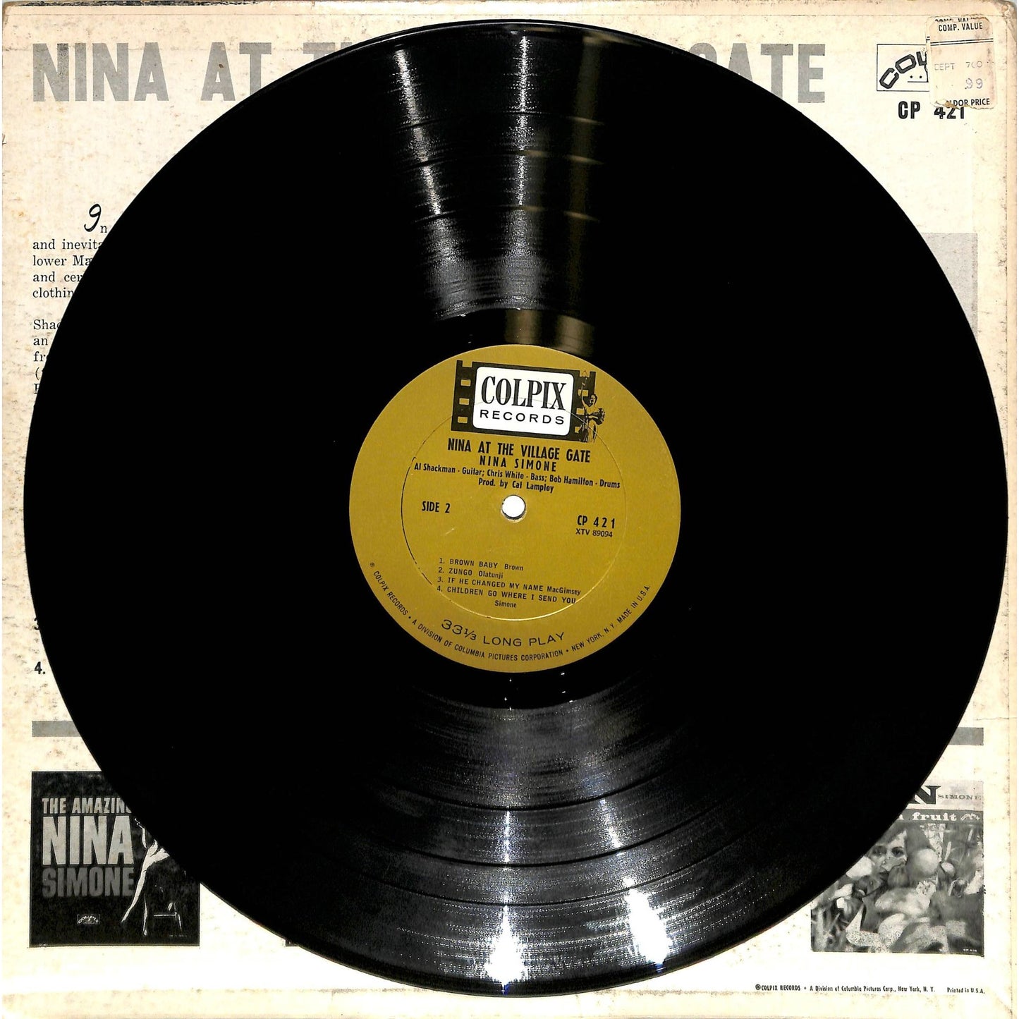 Nina Simone - At the Village Gate (1962 Pitman Repress) Vinyl Record CP 421