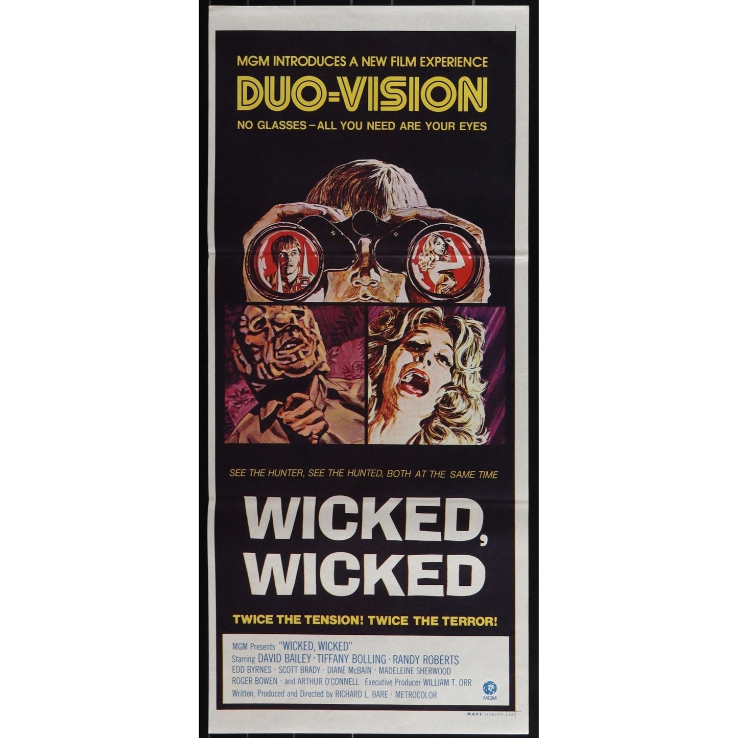 Wicked, Wicked (1973) Original Australian Daybill Poster Folded 13x30