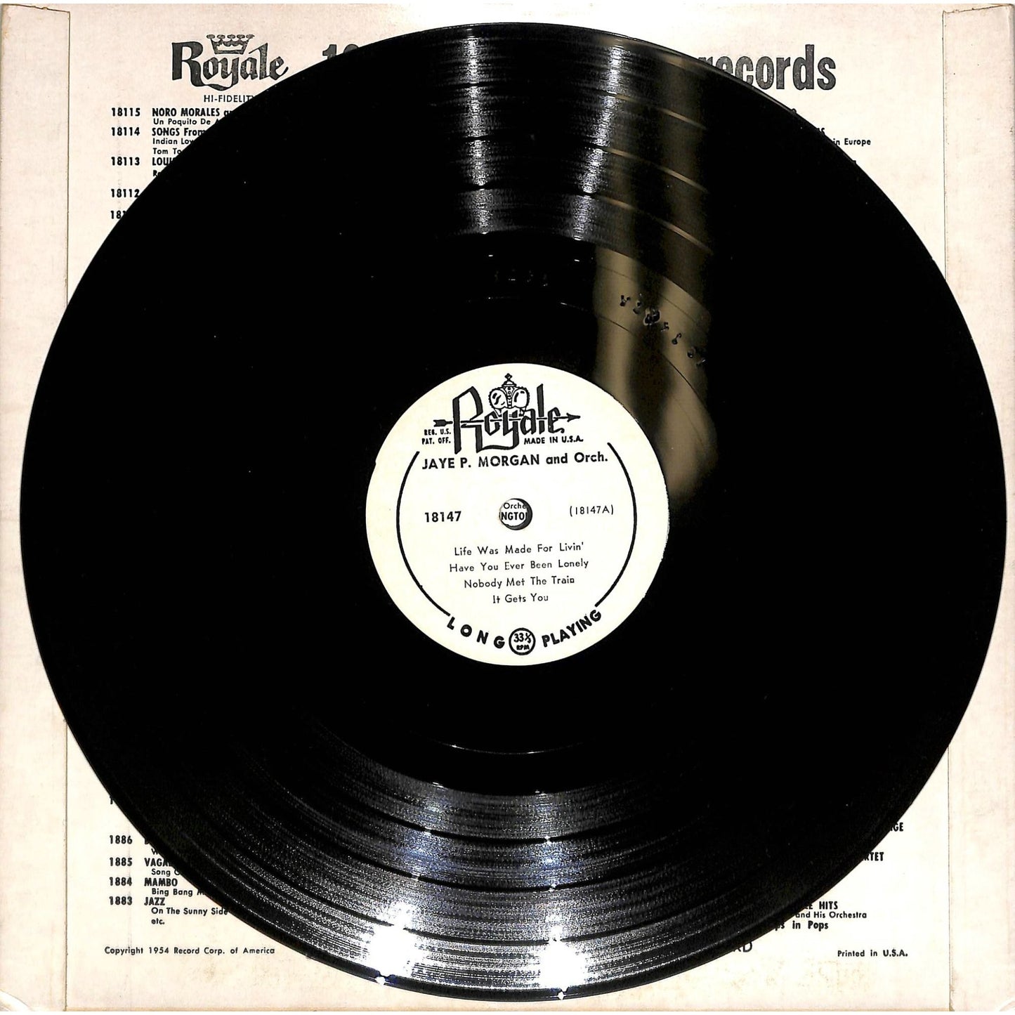Jaye P. Morgan & Orchestra (1955) 10" Vinyl Record 18147