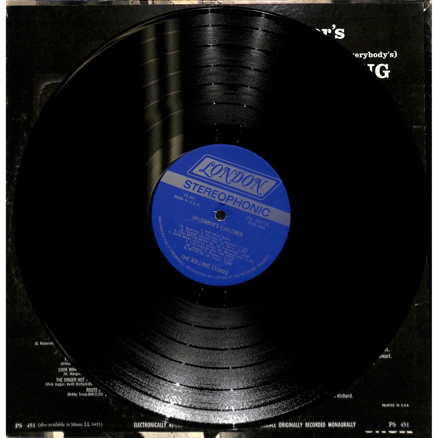 The Rolling Stones - December's Children Vinyl Record PS 451