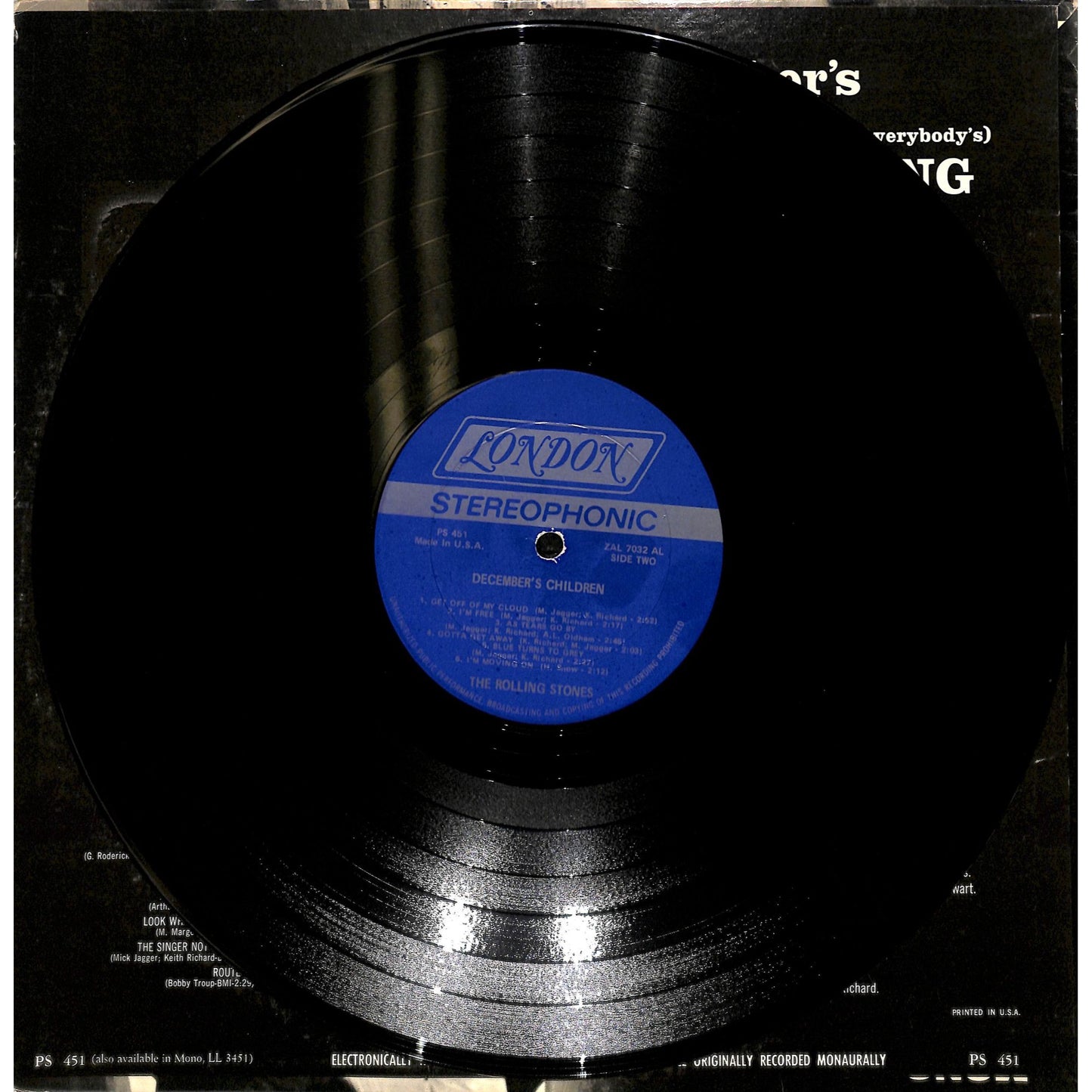 The Rolling Stones - December's Children Vinyl Record PS 451
