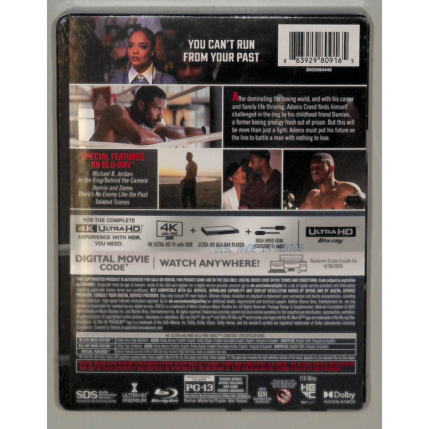 Creed III (2023) Blu-Ray Steelbook Brand New Sealed
