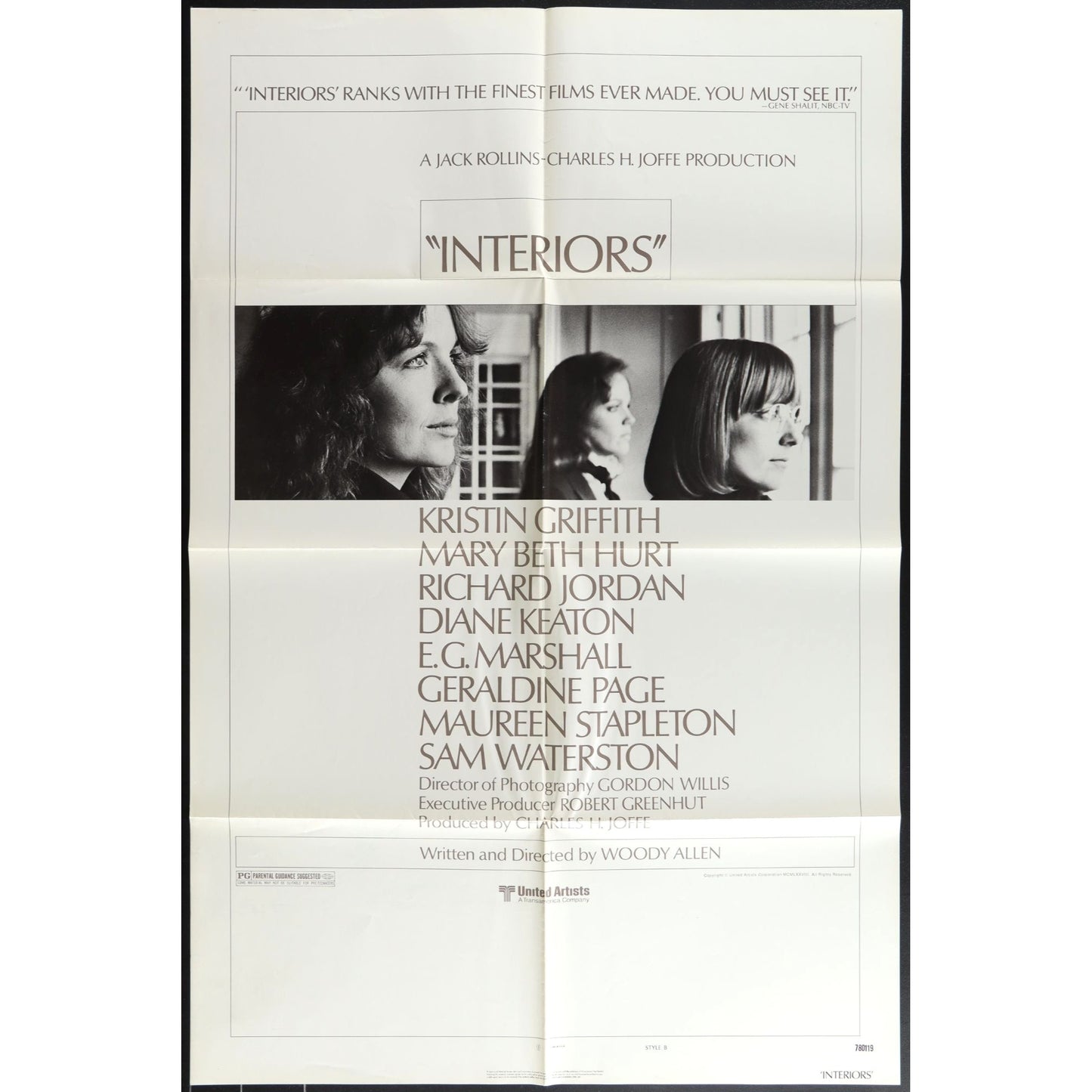 Interiors (1978) Original Movie Poster Folded 27x41