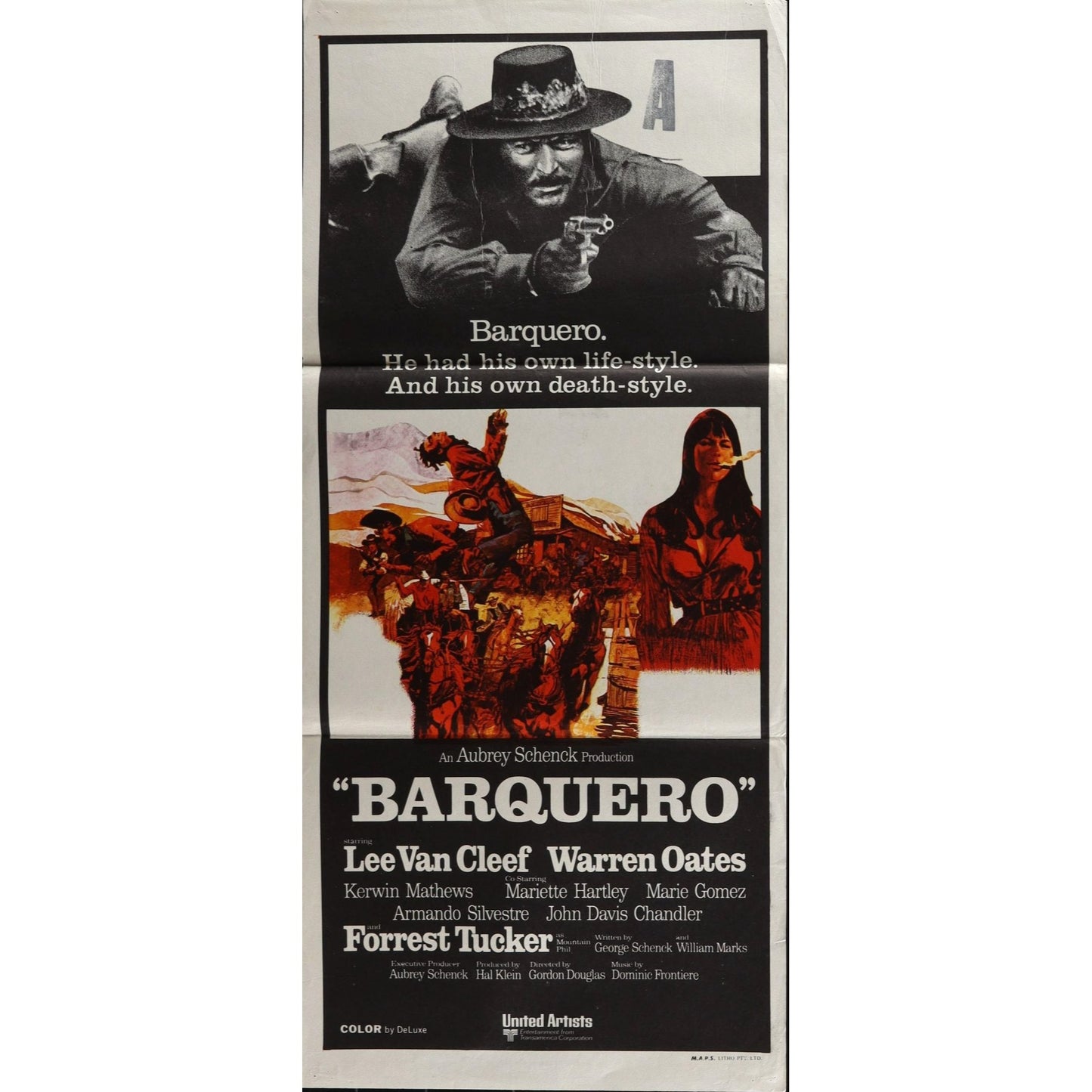 Barquero (1970) Original Australian Day Bill Movie Poster