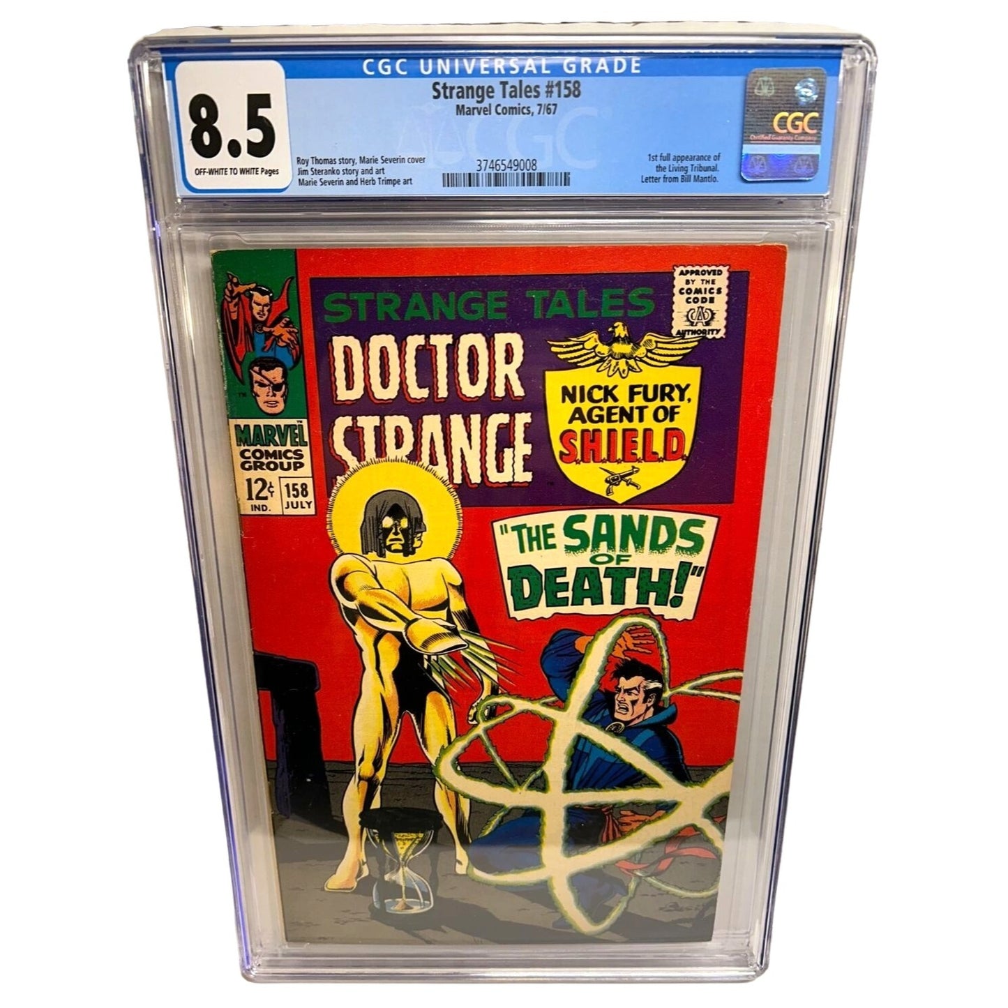 Strange Tales #158 (Marvel 1967) CGC 8.5 Dr. Strange Nick Fury Living Tribunal