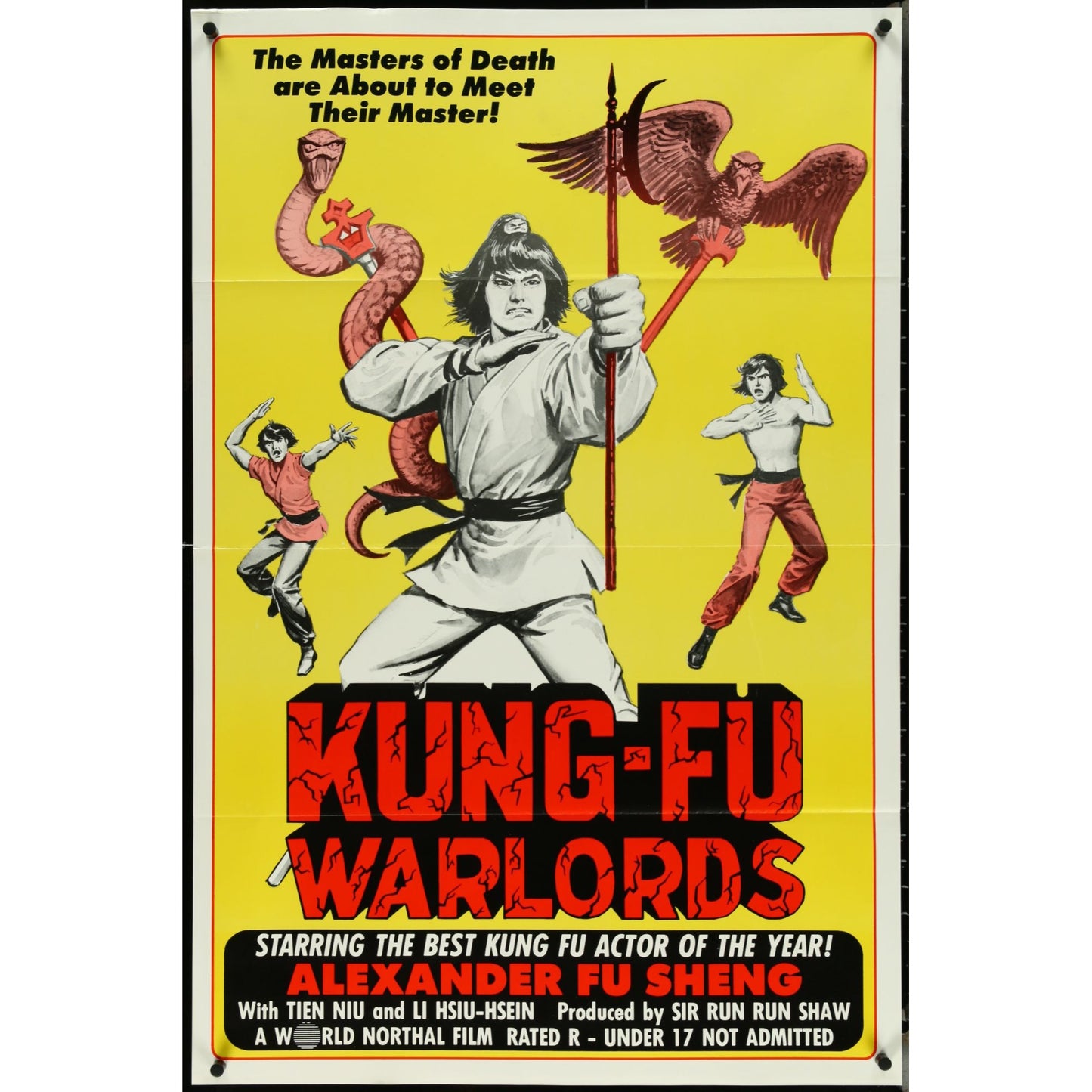 Lot of 32 Tri-Folded Kung-Fu One-Sheet Original Movie Posters 70s & 80s EM2A12