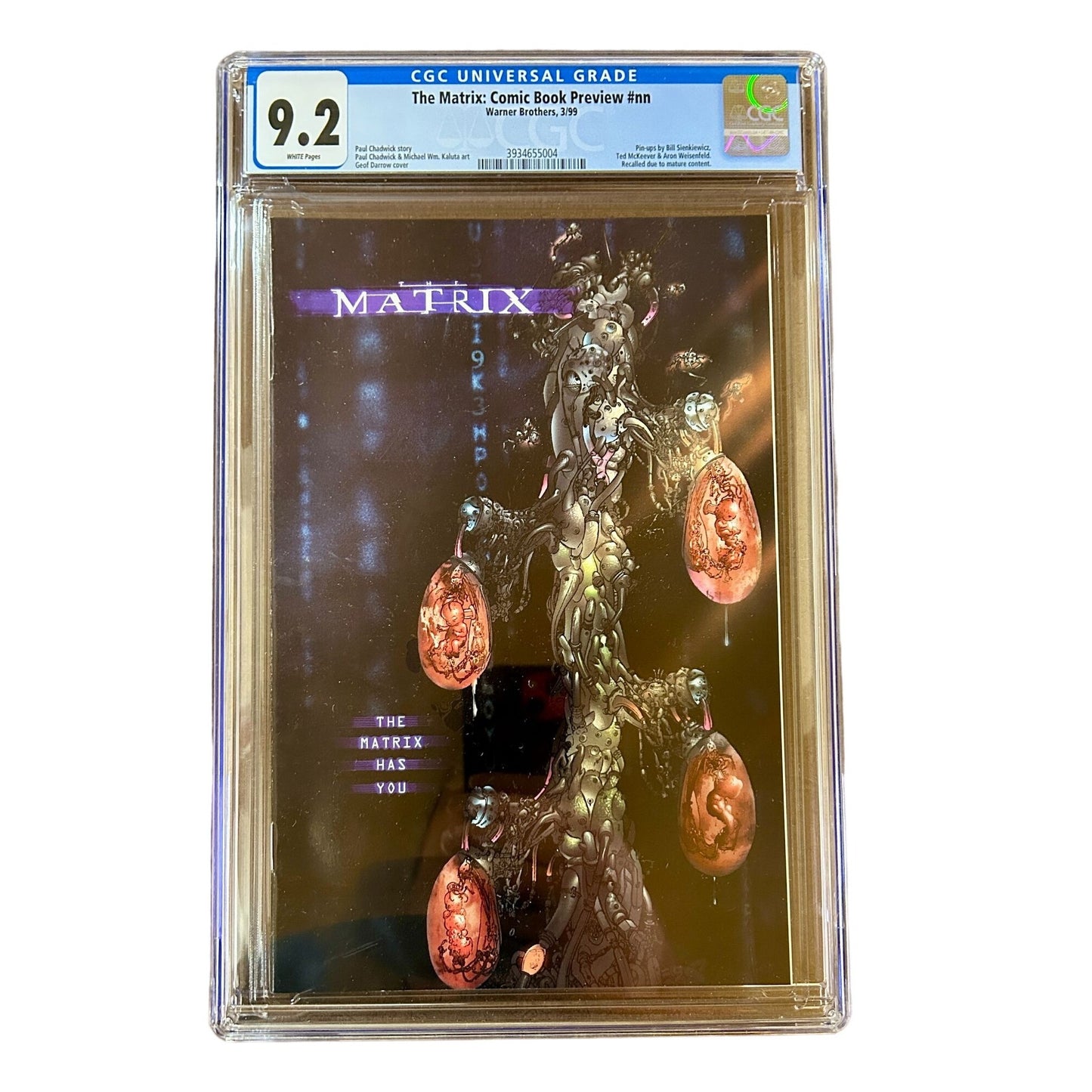 The Matrix: Comic Book Preview #nn CGC Graded 9.2