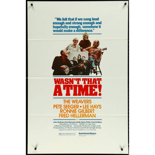 Wasn't That a Time (1982) Original Movie Poster Folded 27x41 EM8-529