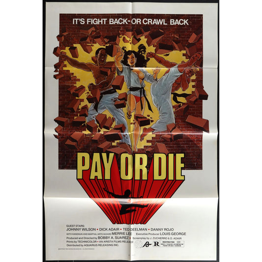 Pay or Die! (1960) Original Movie Poster Folded 27x41 EM8-439