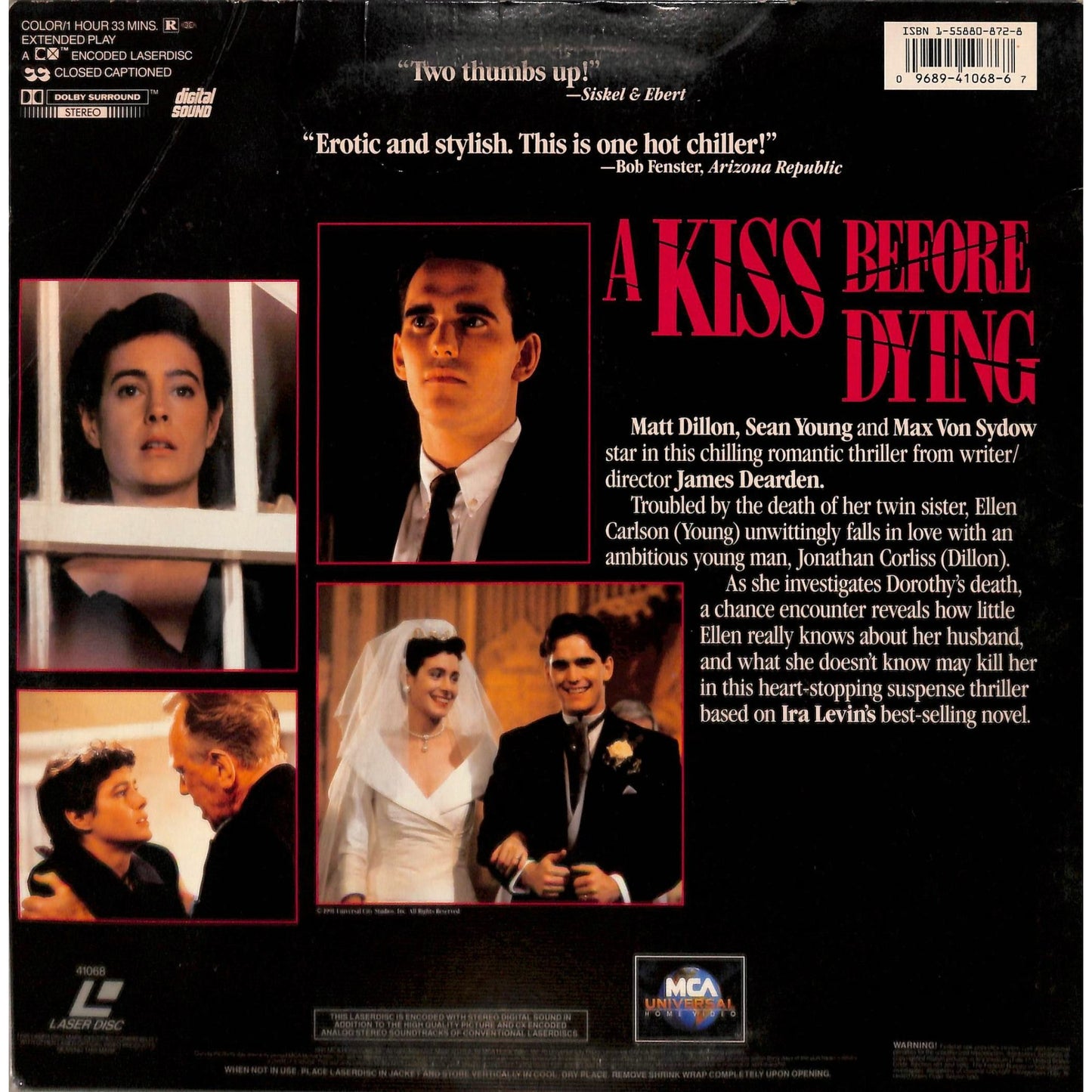 A Kiss Before Dying (1991) Laserdisc