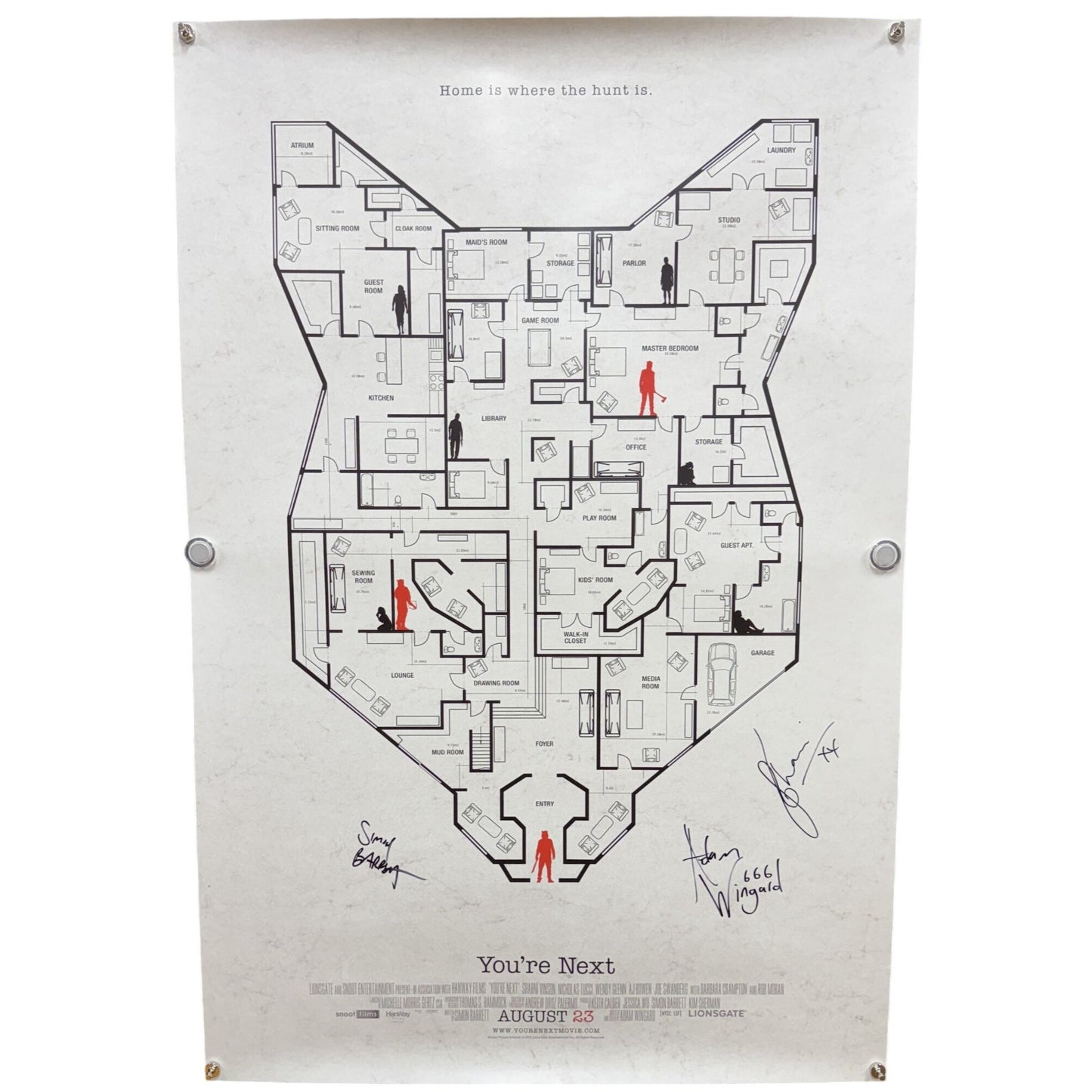 You're Next (2011) Signed Original Movie Poster Rolled 27x40