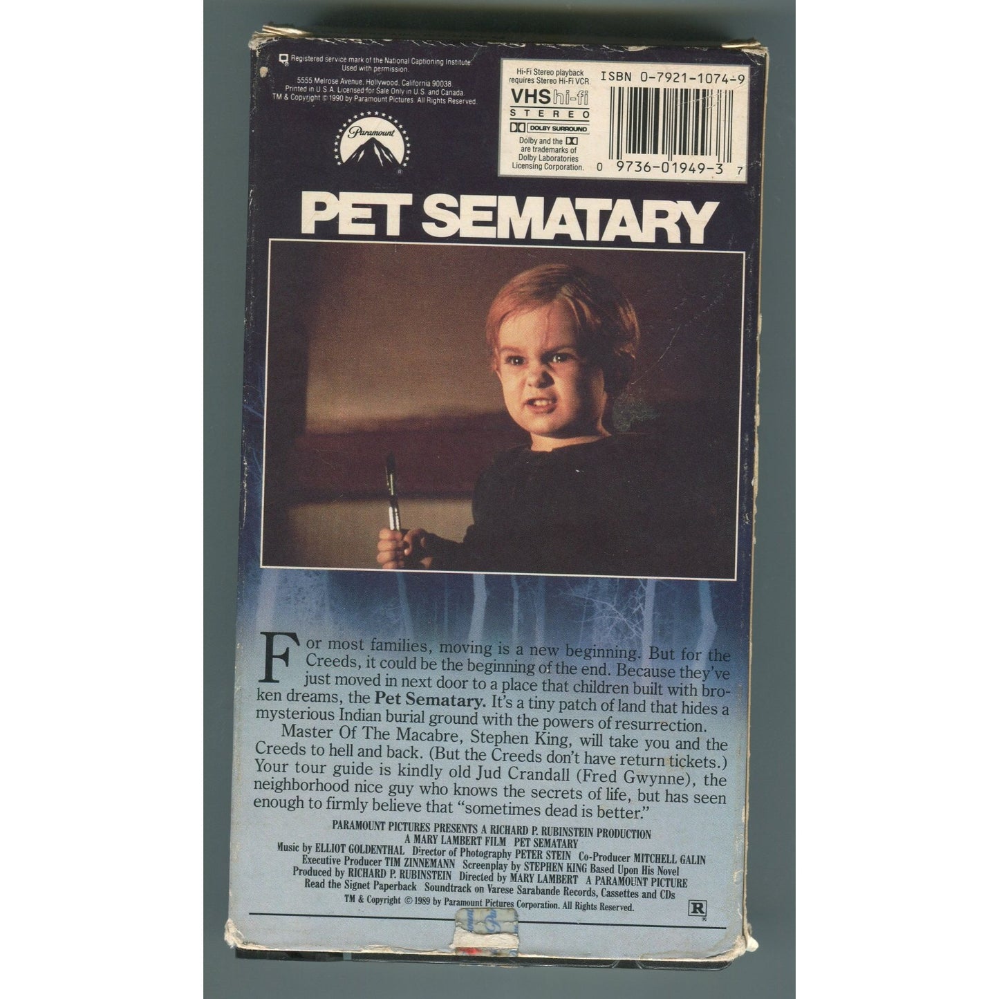 Stephen King's Pet Sematary 1989 VHS Tape