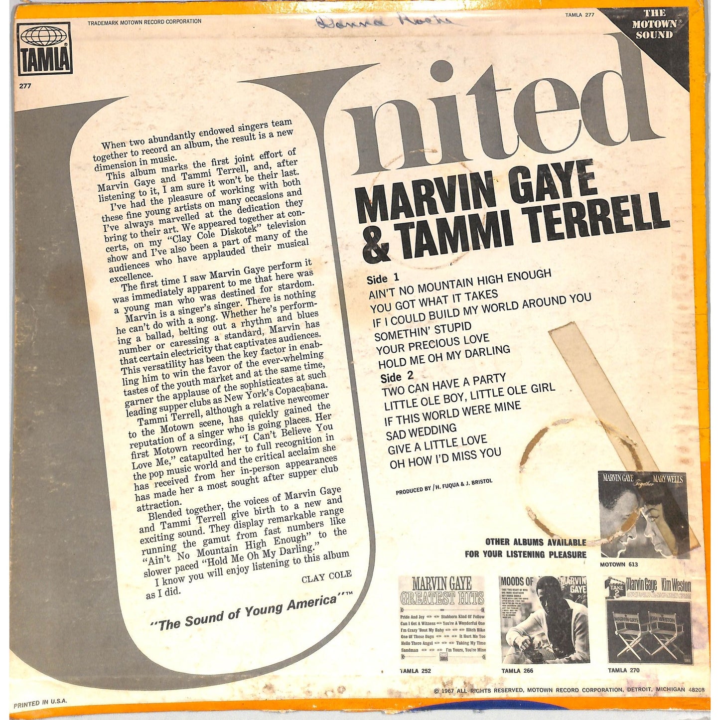Marvin Gaye and Tammi Terell - United Vinyl Record TS 277