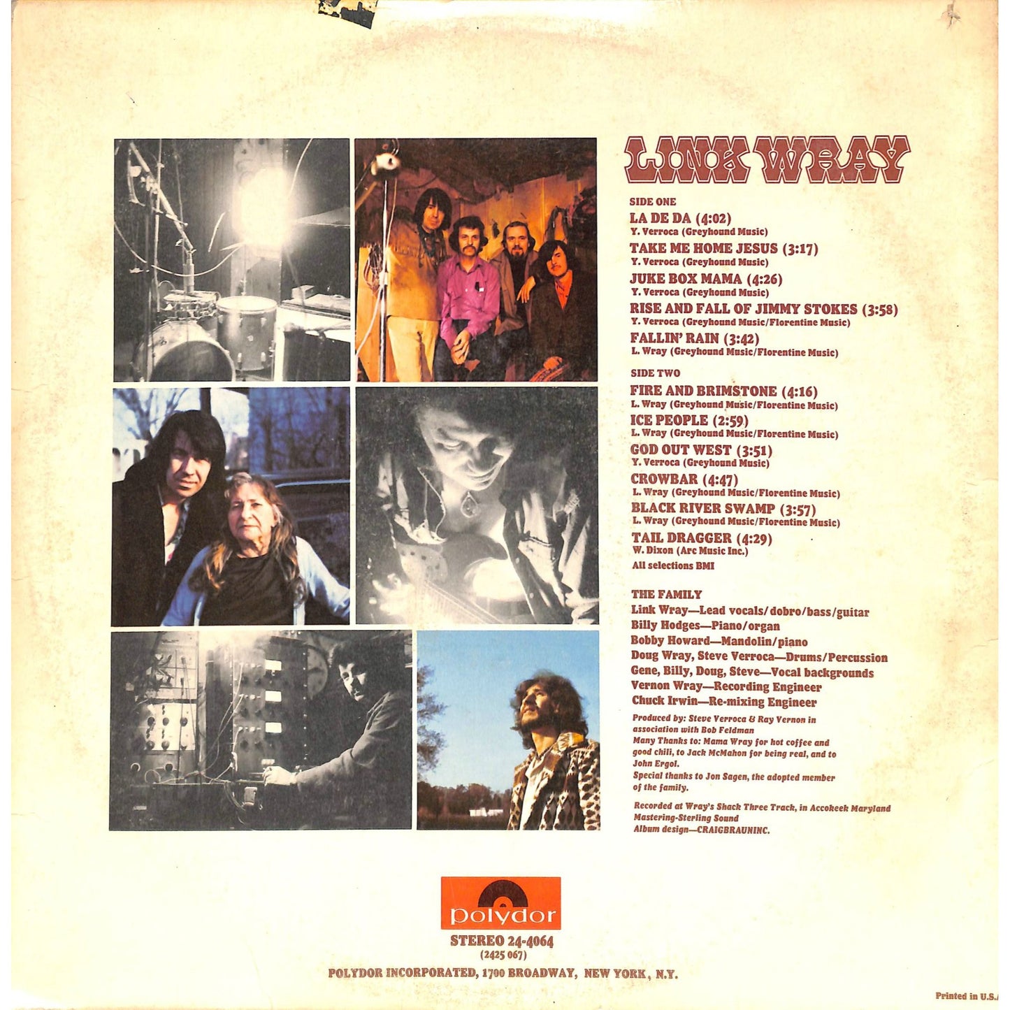 Link Wray Self-Titled Vinyl Record 24-4064