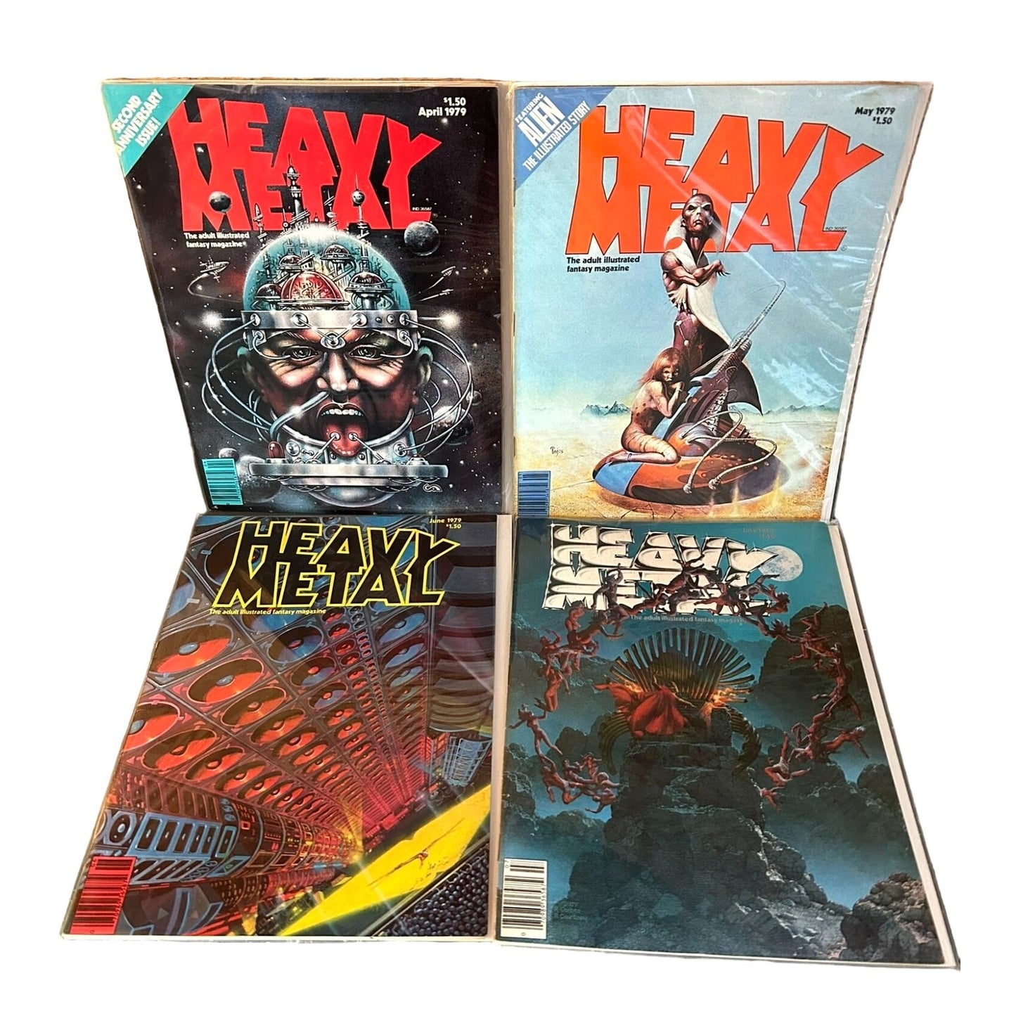 Heavy Metal Magazine - Full Run Apr. 1977 - July 1981 #1-52 Ex. Cond. Boarded