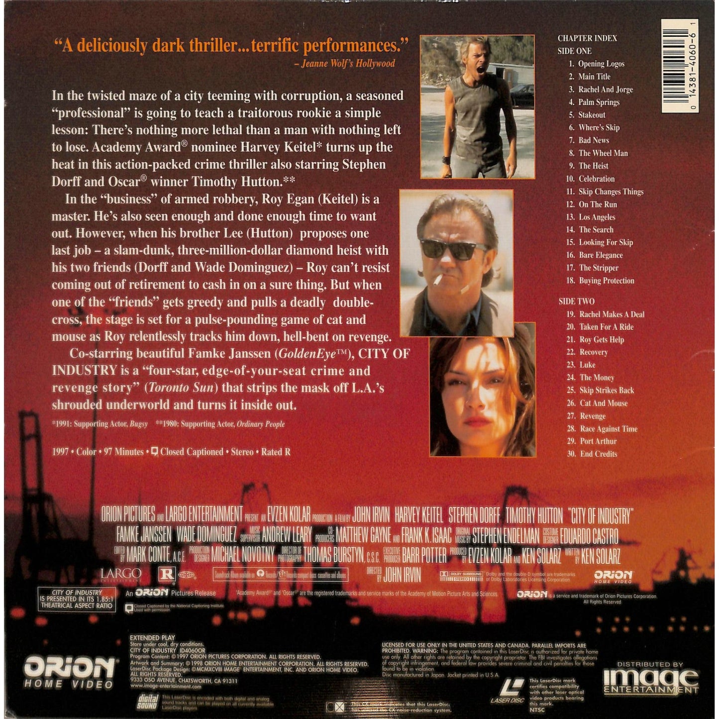 City of Industry (1997) Laserdisc