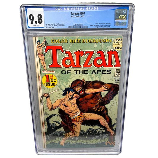 Tarzan #207 (1972) CGC 9.8 TOP POP 1st DC Issue Tarzan and John Carter Origins