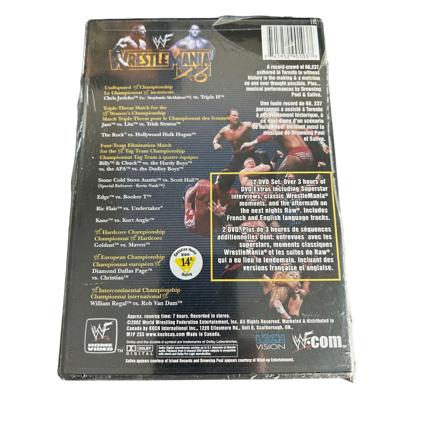 WrestleMania X18 18 (DVD, 2002) - Canadian Release w/ French Language SEALED