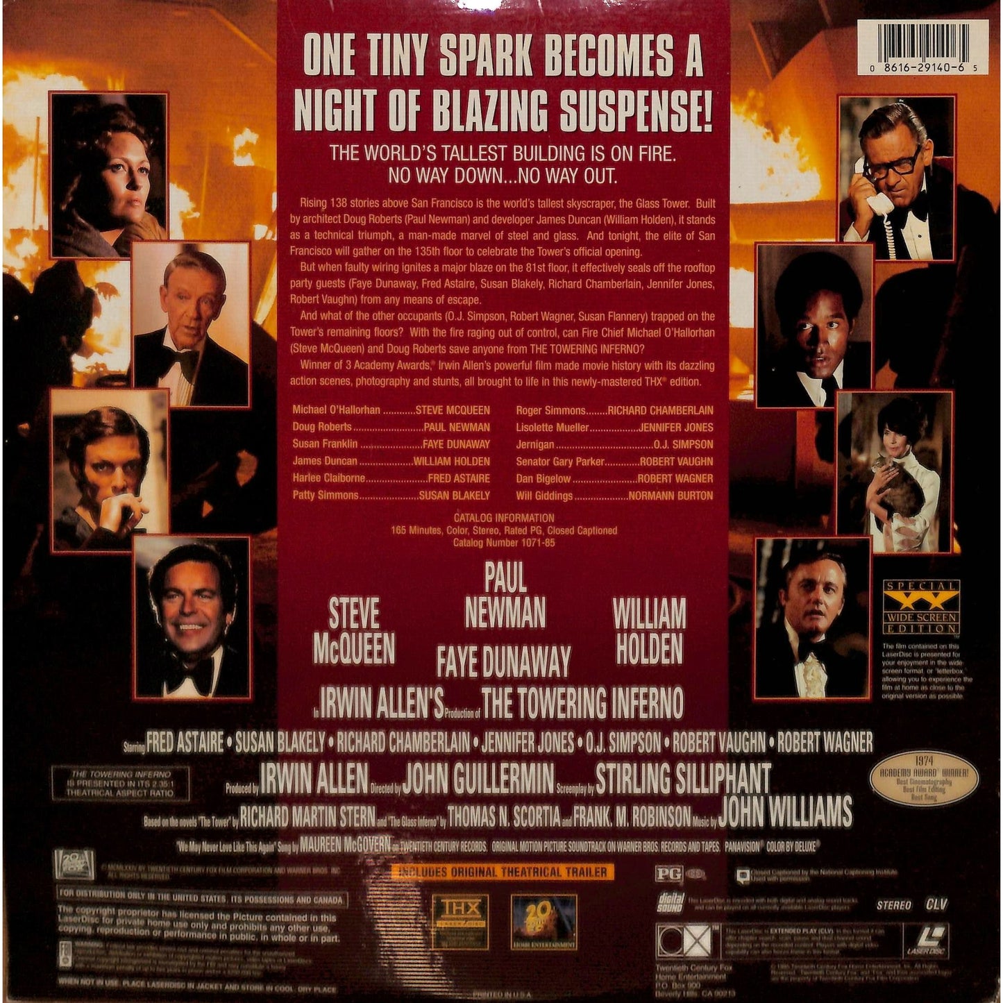 The Towering Inferno (1974) Laserdisc Video