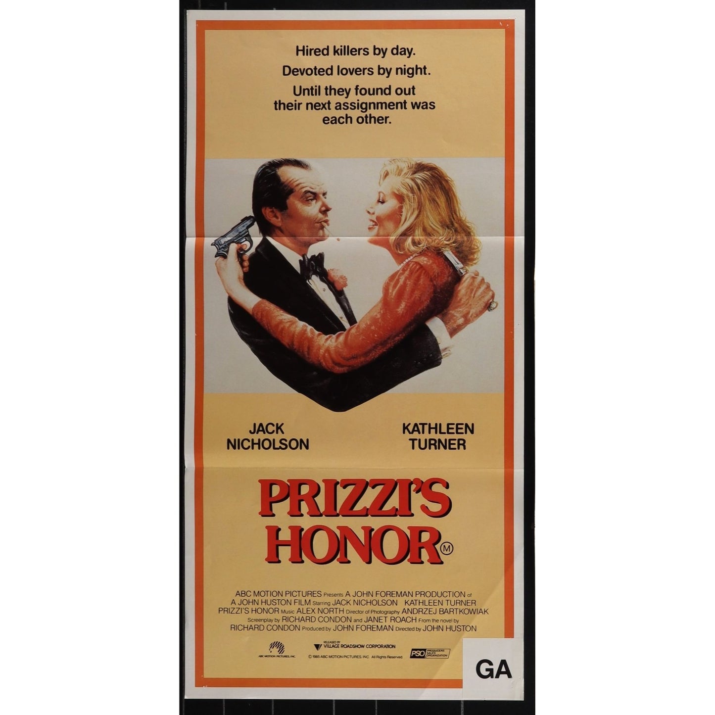 Prizzi's Honor (1985) Original Daybill Movie Poster