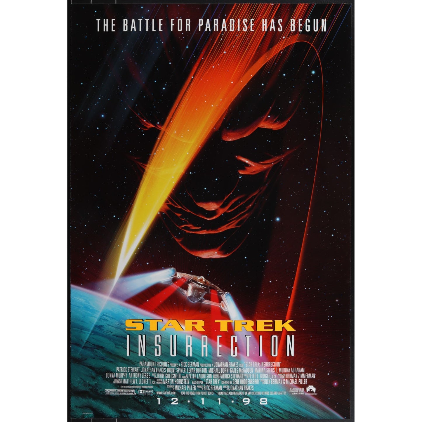 Star Trek: Insurrection (1998) Original Movie Poster Rolled 27x40